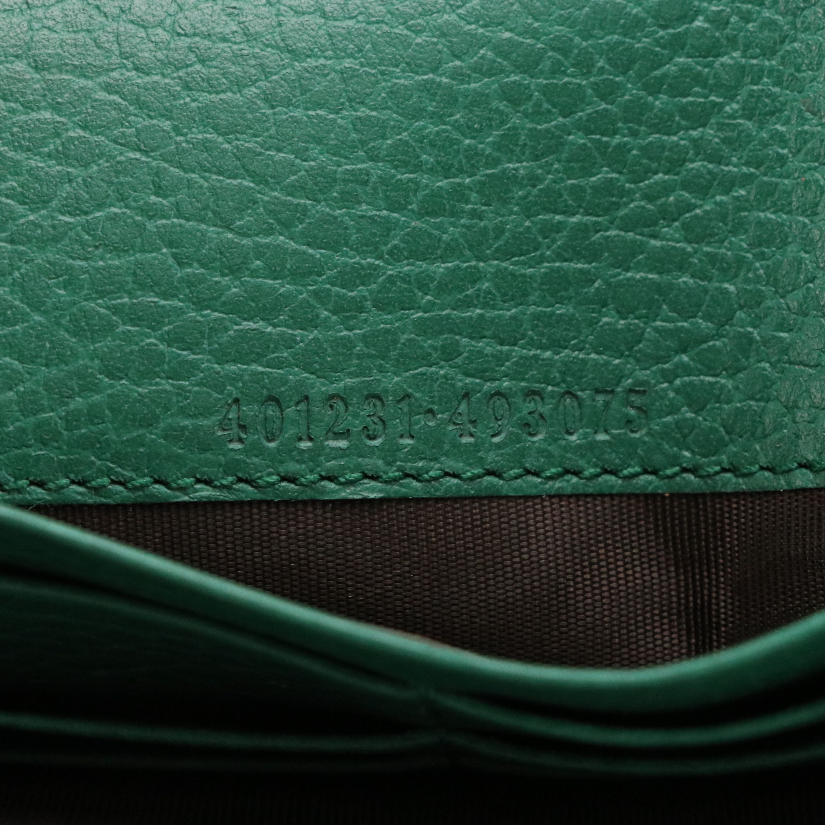Gucci Small Crystal Dionysus Crossbody Bag in Green Grained Leather