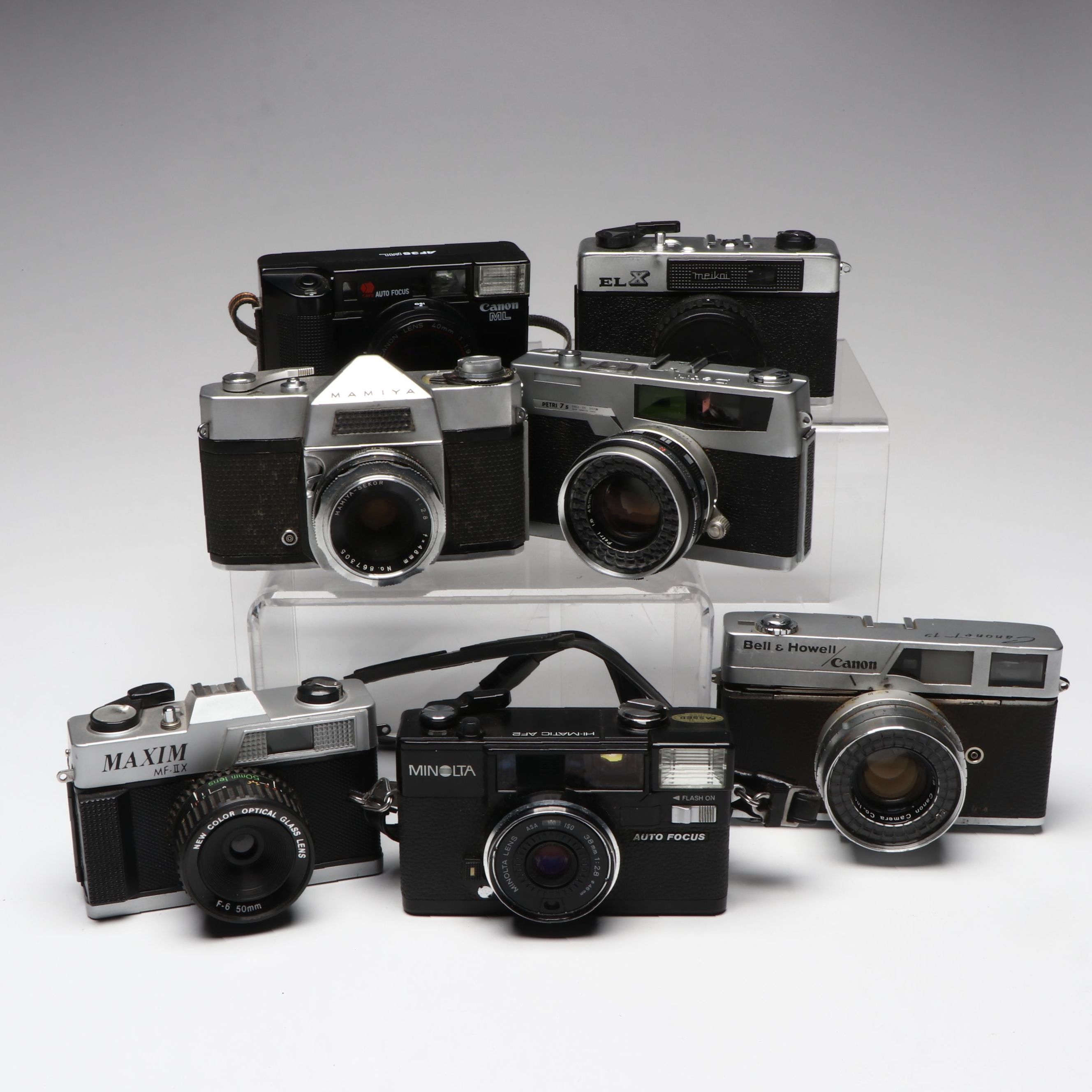 Maxim MF-IIX, Petri 7s, Meikai EL-X and More Cameras, Mid to Late 20th Century