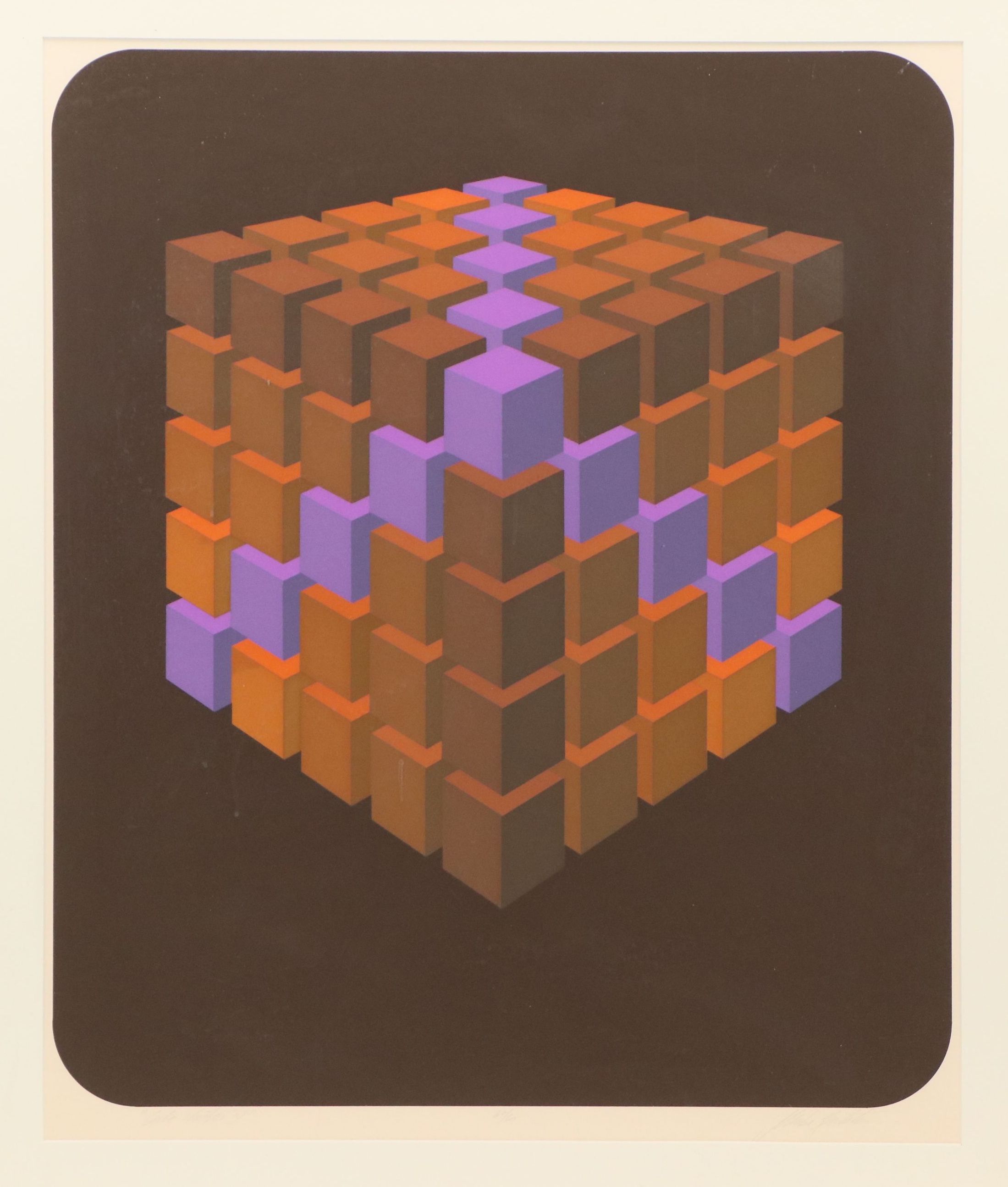 Marko Spalatin Screenprint "Cube Cluster IV," 1971