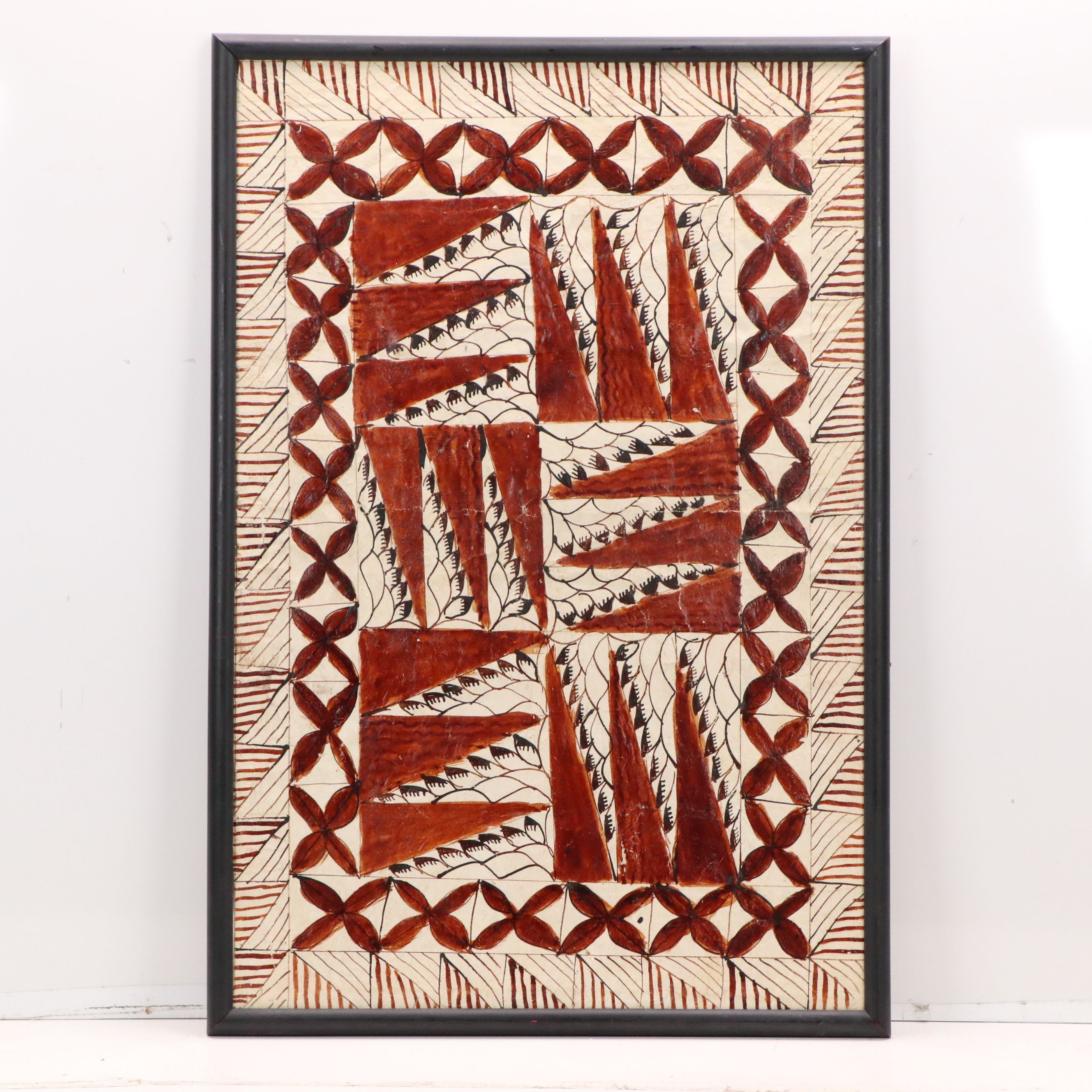 Two Tongan Ngatu Tapa Cloths