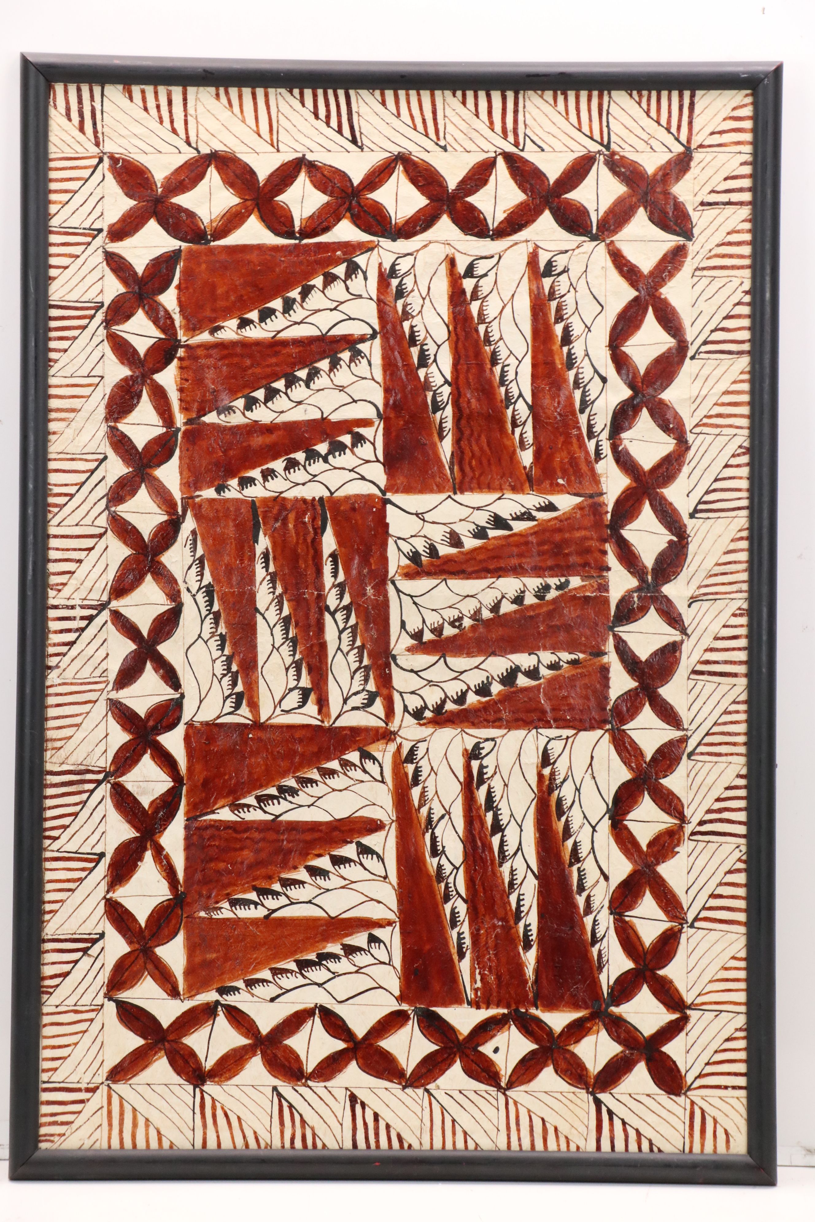 Two Tongan Ngatu Tapa Cloths