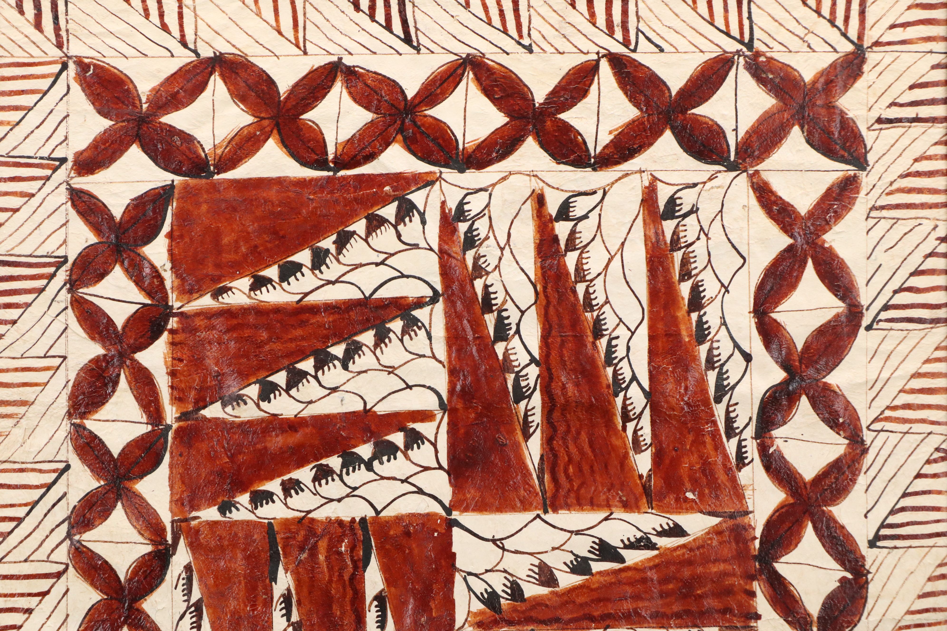 Two Tongan Ngatu Tapa Cloths