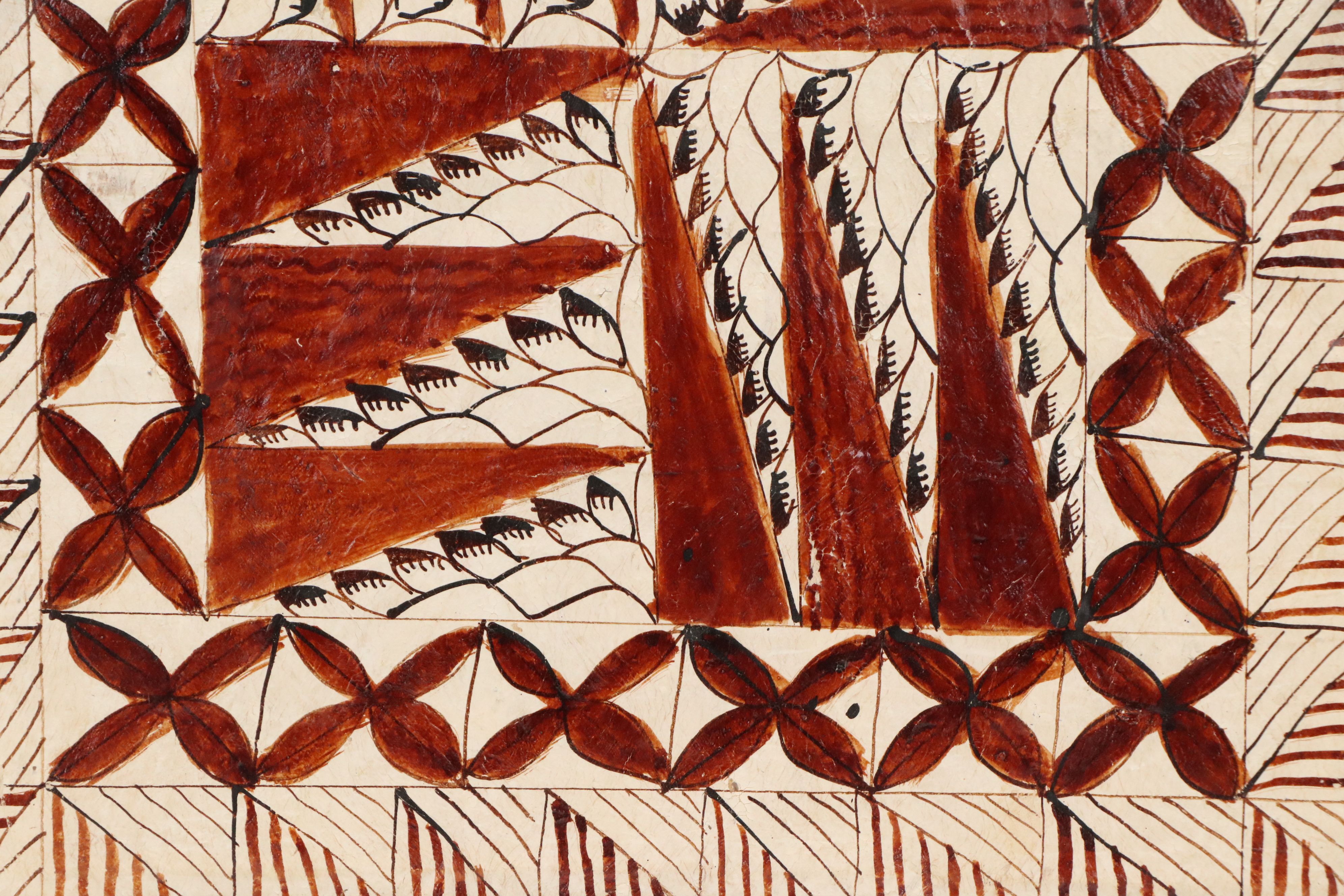 Two Tongan Ngatu Tapa Cloths