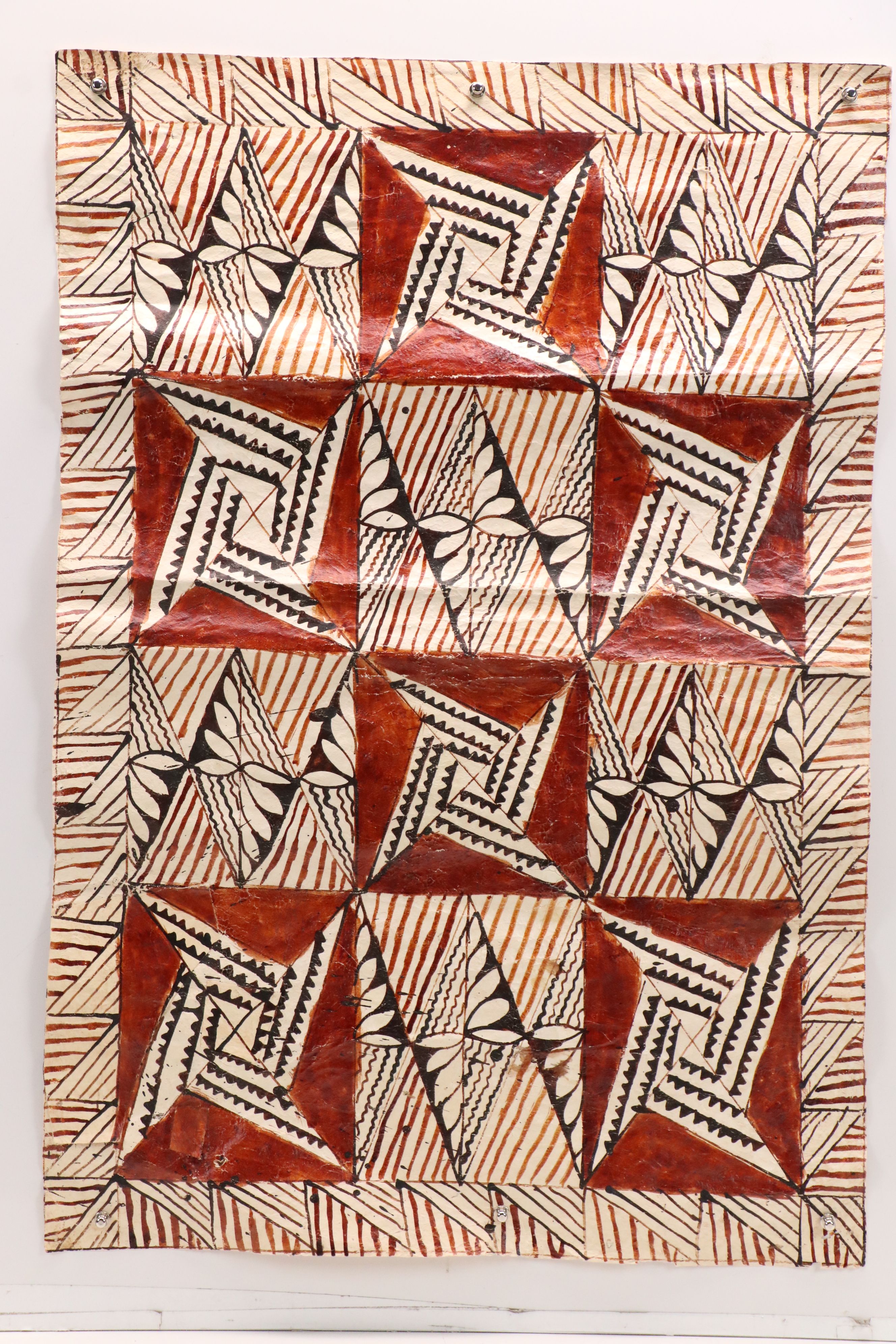 Two Tongan Ngatu Tapa Cloths