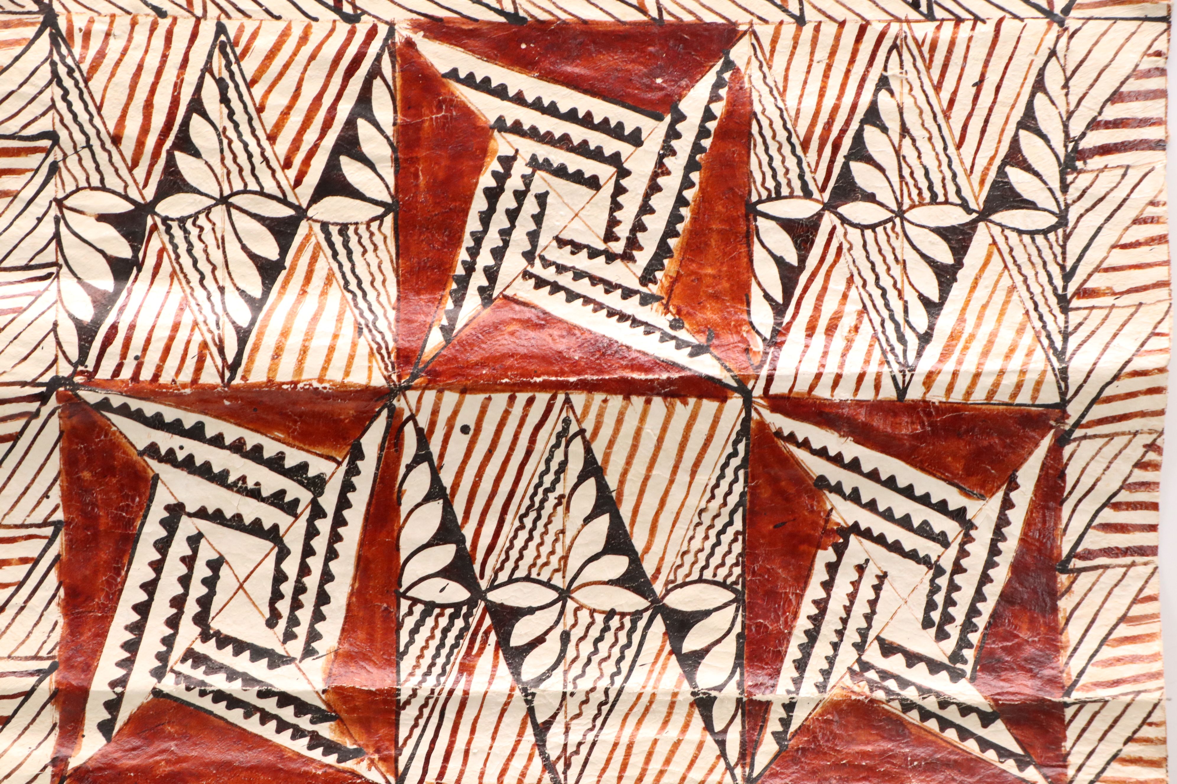 Two Tongan Ngatu Tapa Cloths