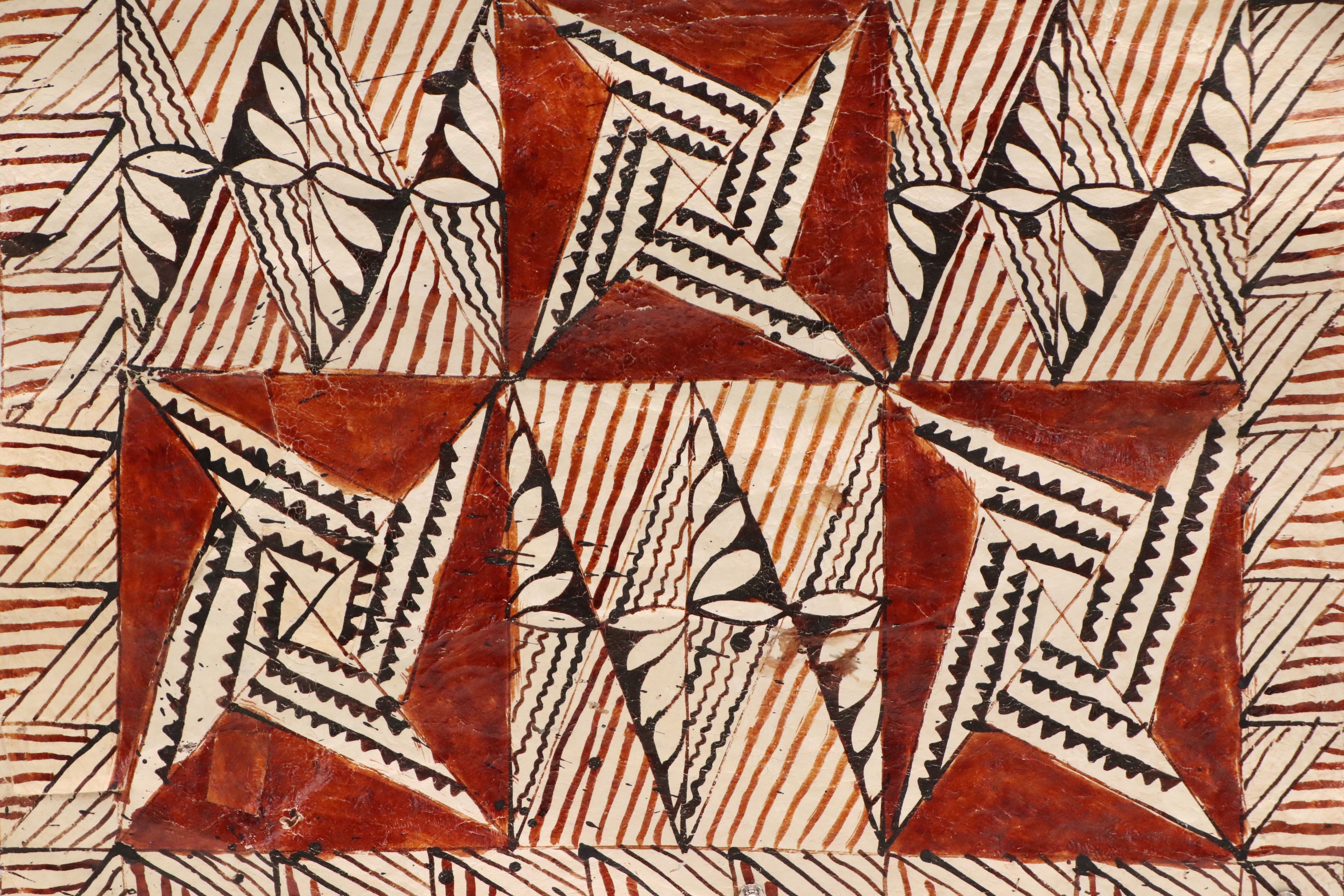 Two Tongan Ngatu Tapa Cloths