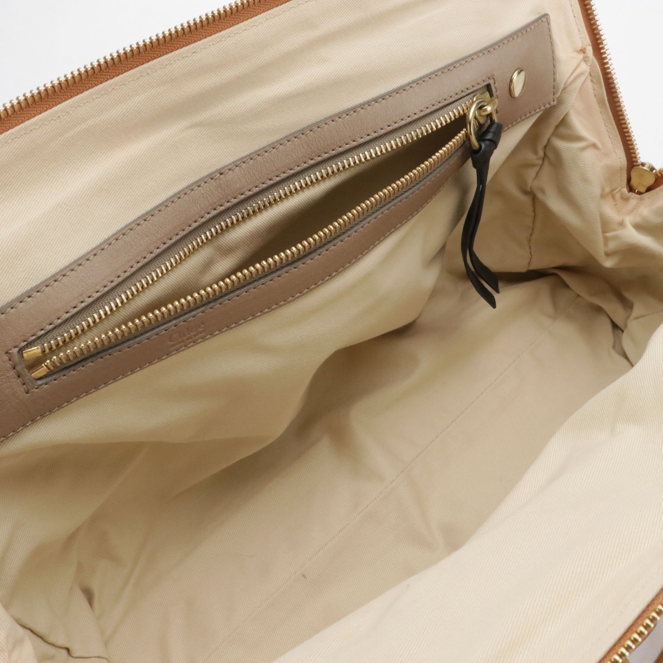 Chloé Large Bay Satchel in Caramel Brown Leather with Quilted Detail