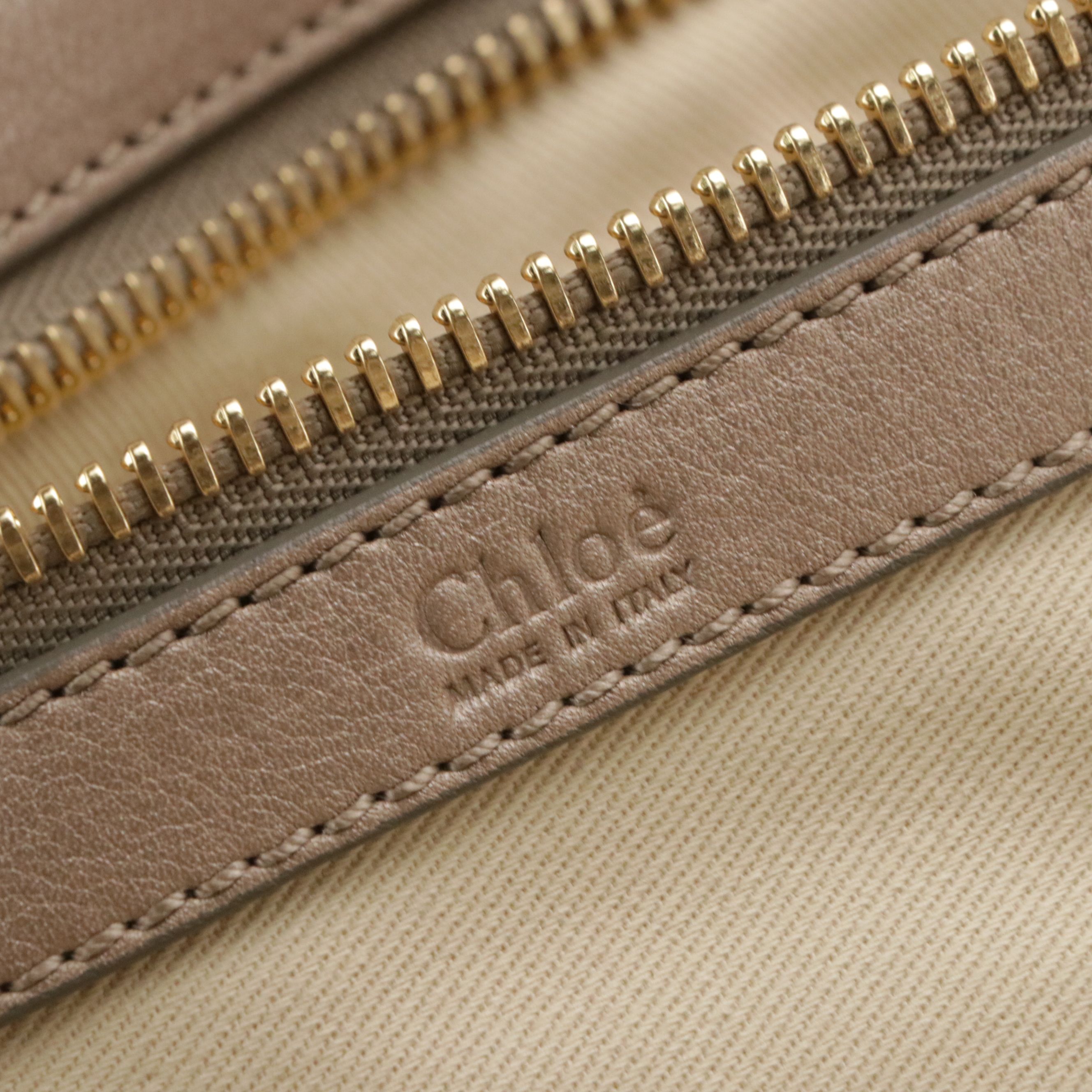 Chloé Large Bay Satchel in Caramel Brown Leather with Quilted Detail