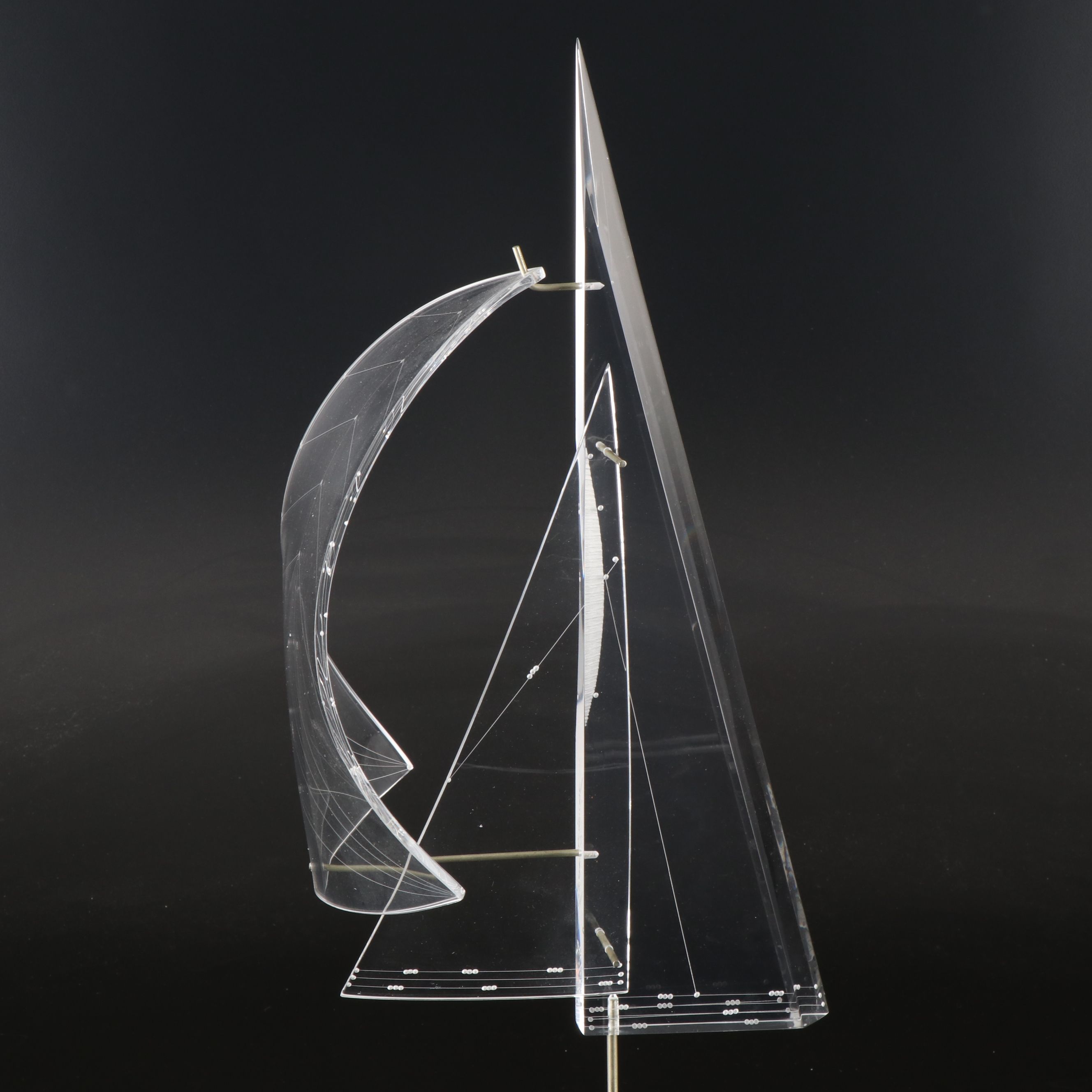 Eugene Brignola Acrylic Racing Yacht Model, Late 20th Century