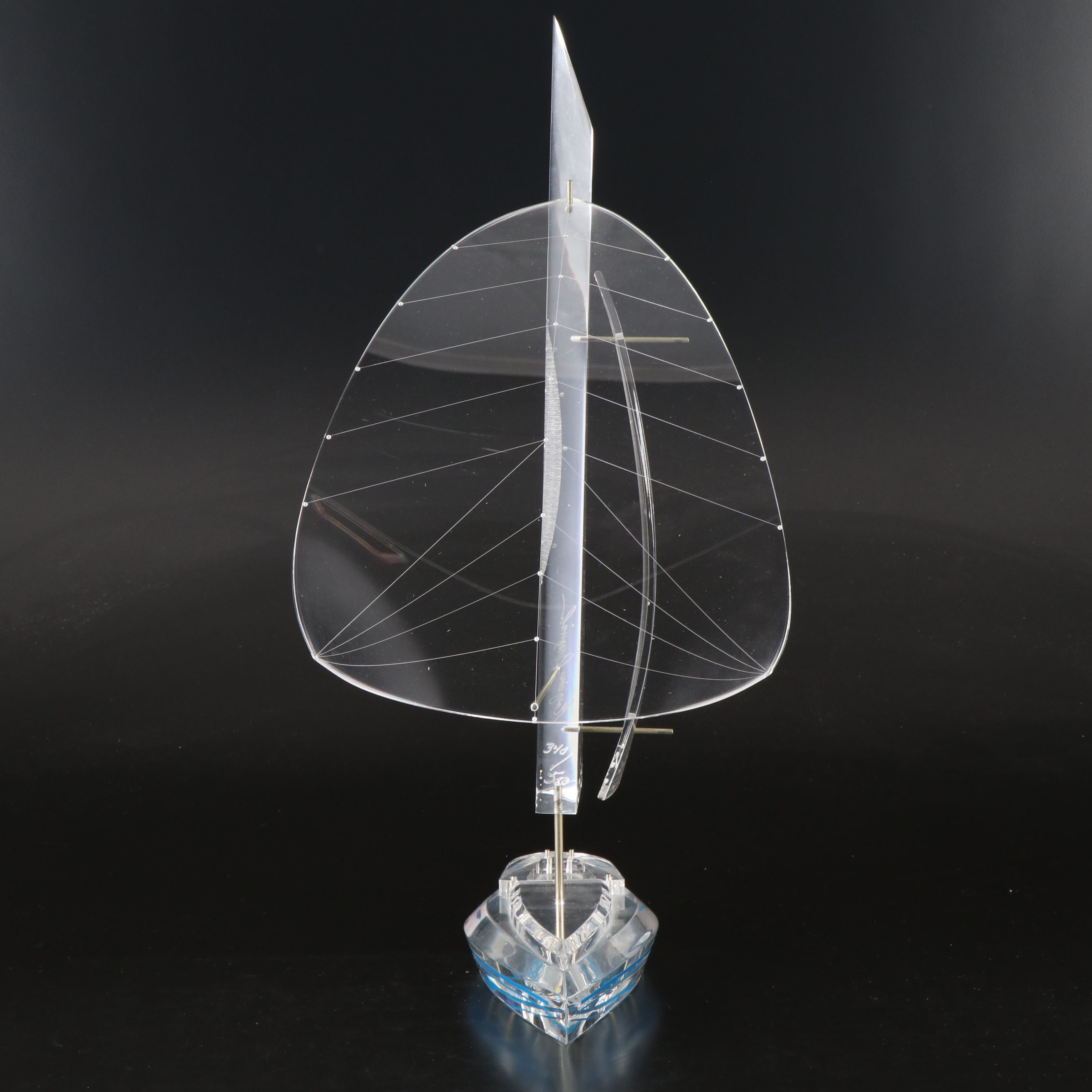 Eugene Brignola Acrylic Racing Yacht Model, Late 20th Century