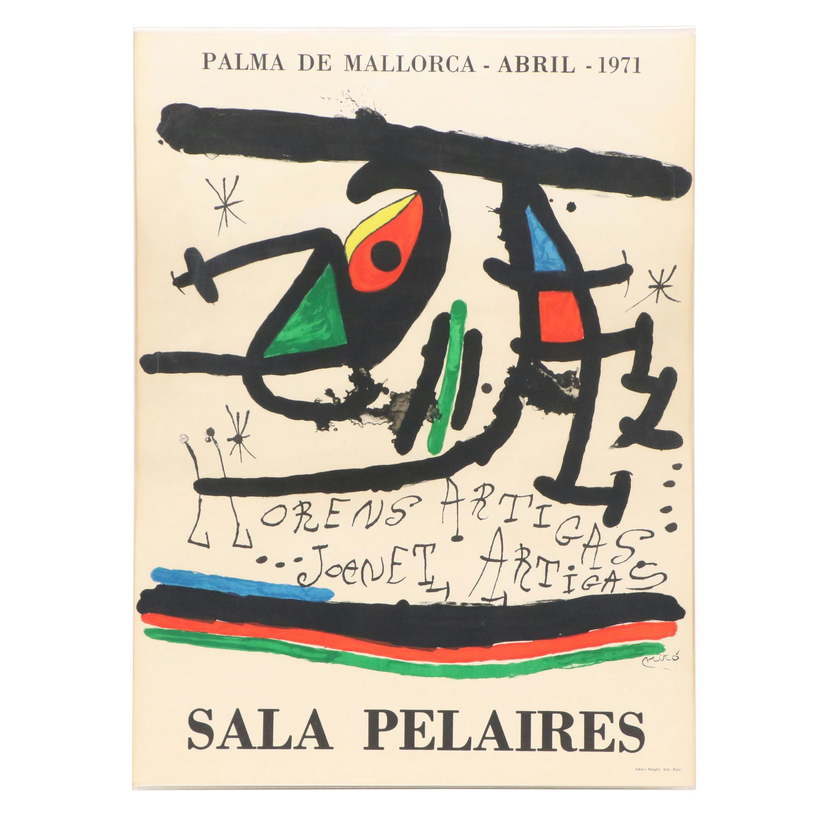 Joan Miró and Josep Llorens Artigas Ceramics Exhibition Lithograph Poster, 1971