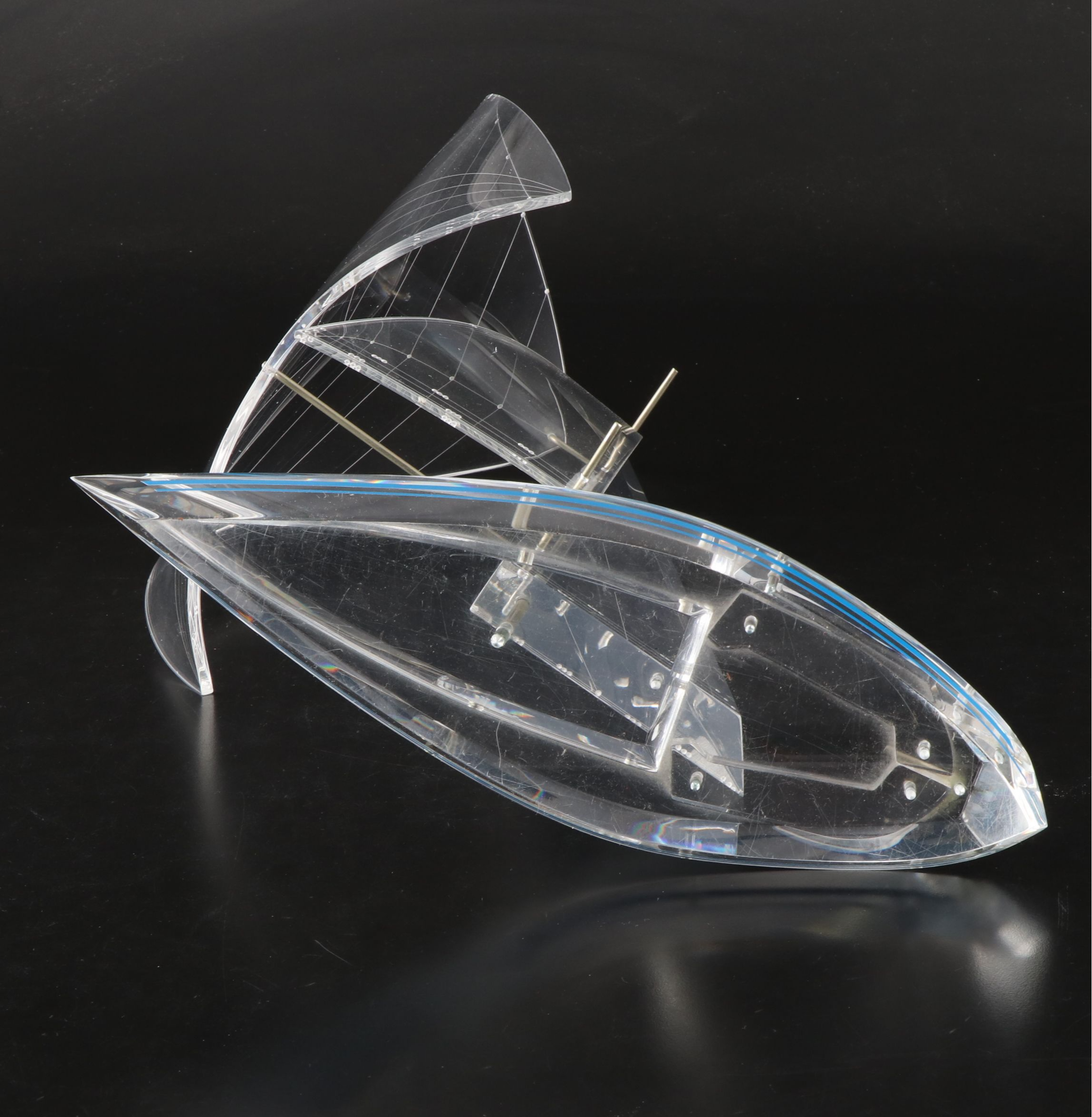Eugene Brignola Acrylic Racing Yacht Model, Late 20th Century