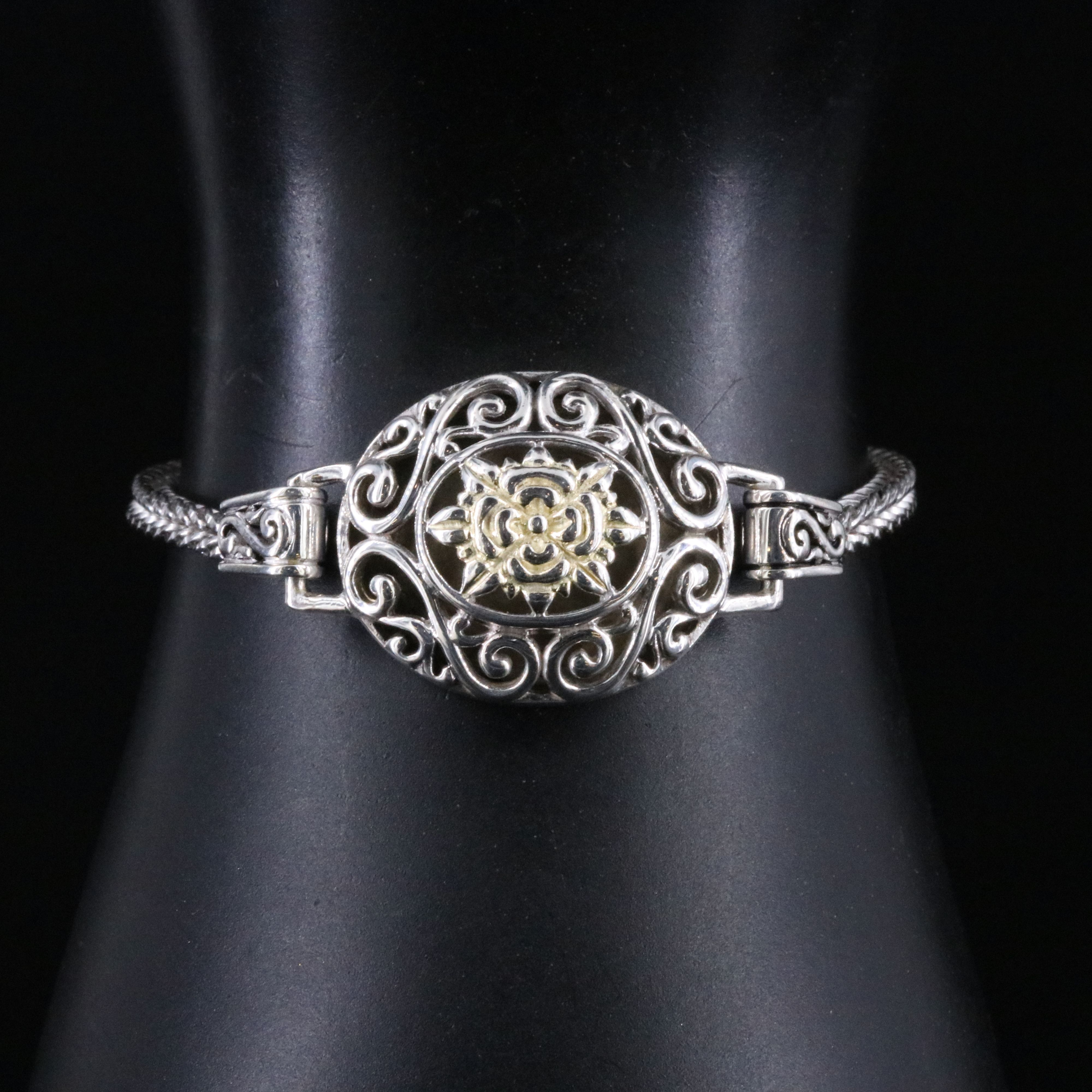 Sterling Floral Scrollwork Bracelet