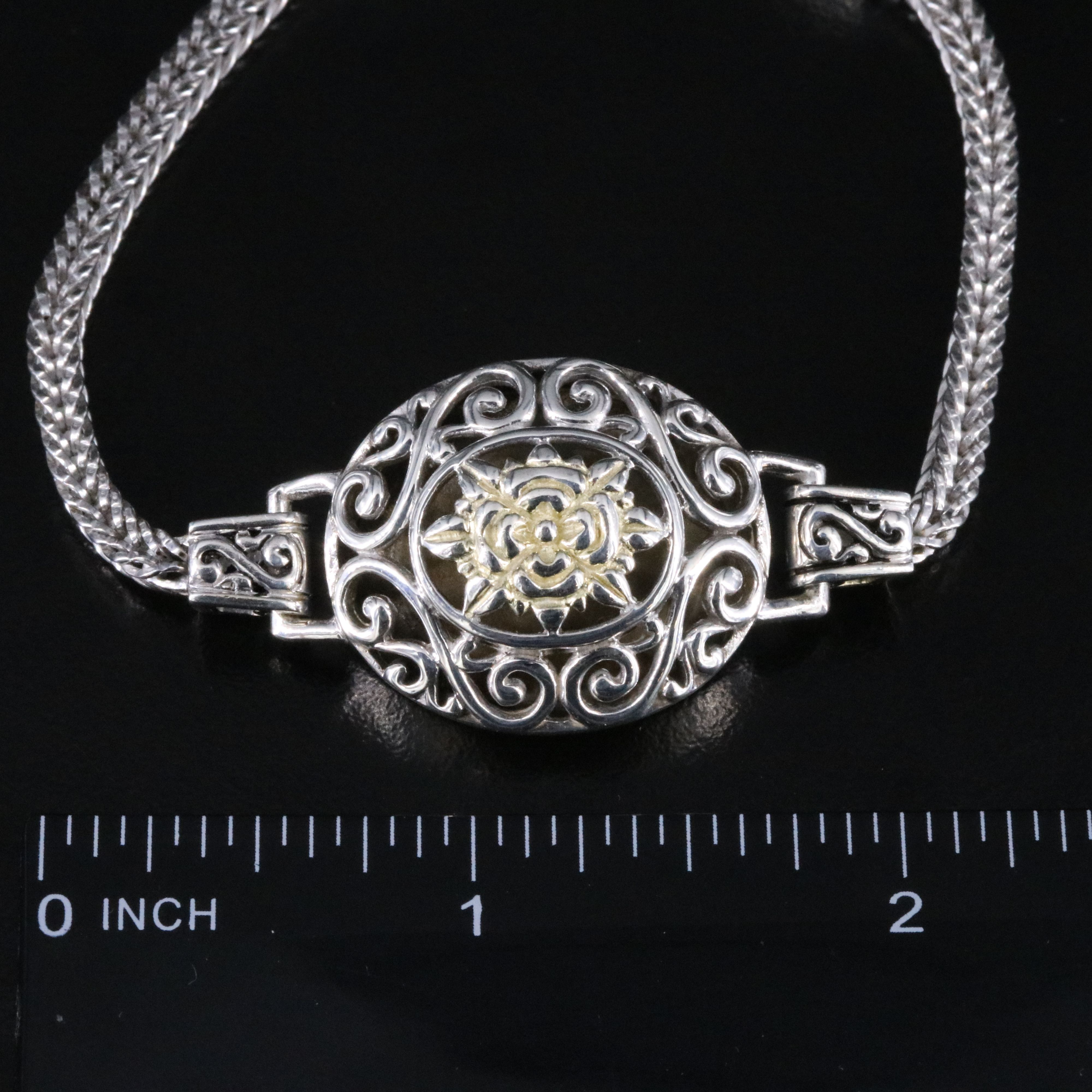 Sterling Floral Scrollwork Bracelet