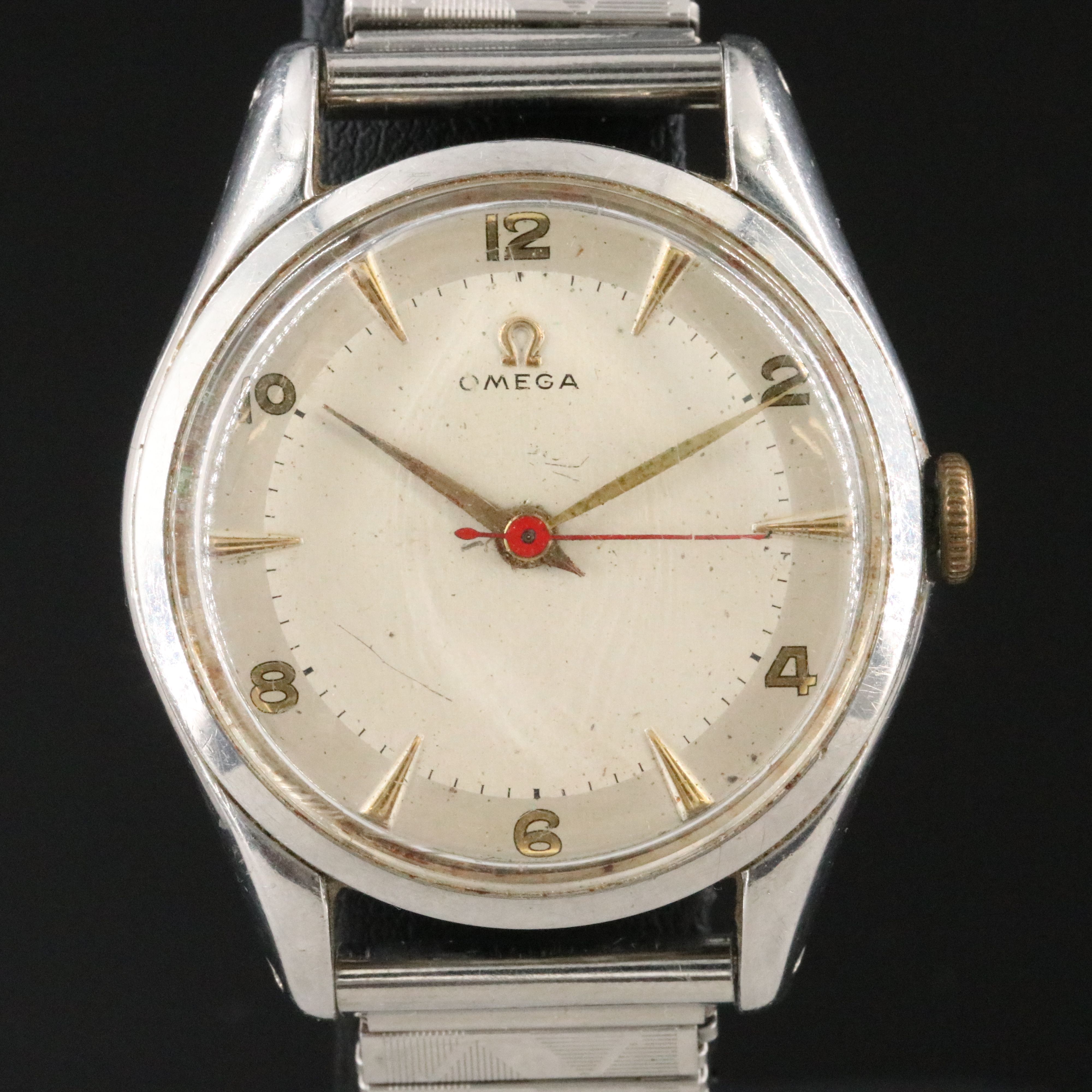 Vintage Omega St. Steel Stem Wind Watch