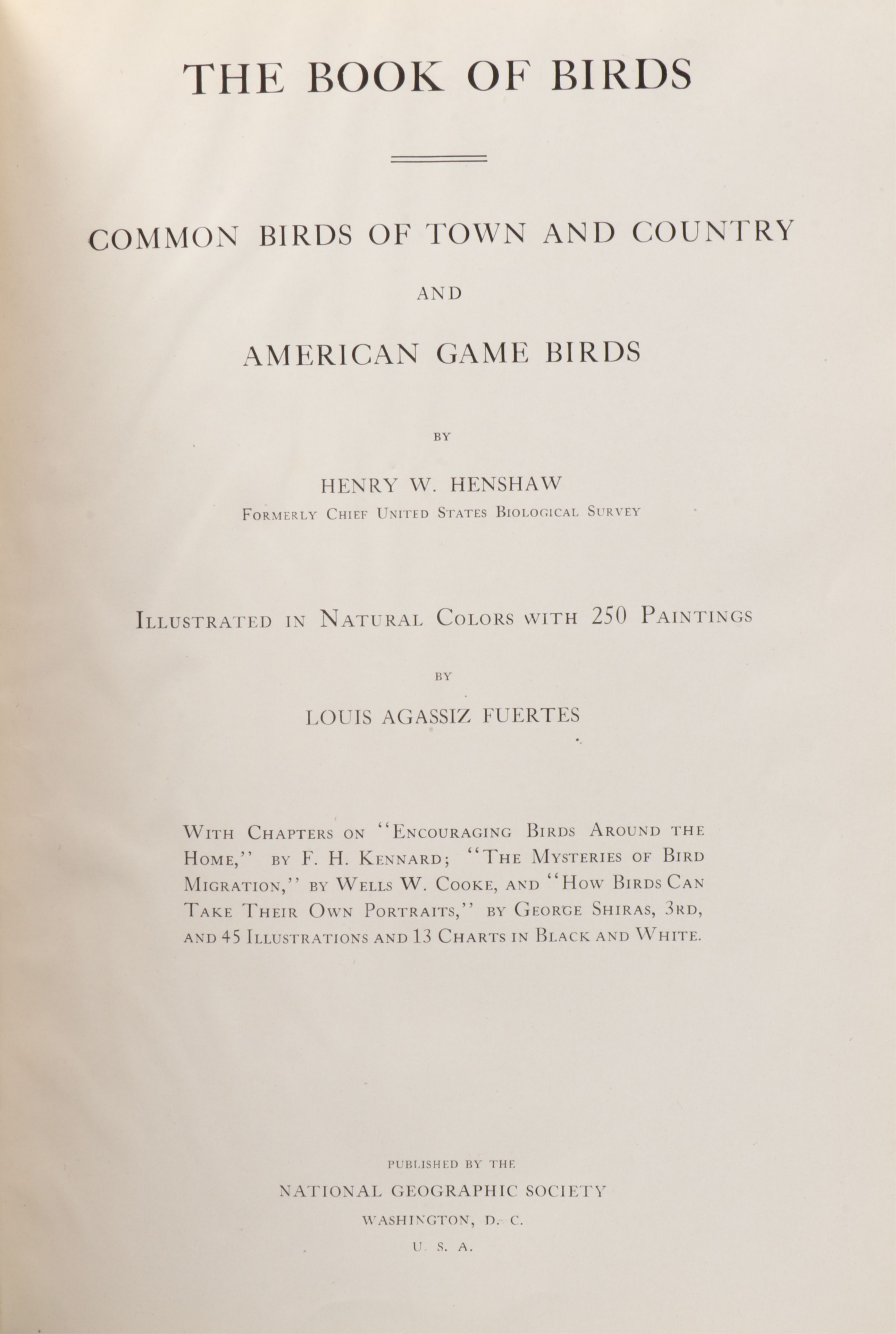 Louis Agassiz Fuertes Illustrated "The Book of Birds" by Henry W. Henshaw, 1918