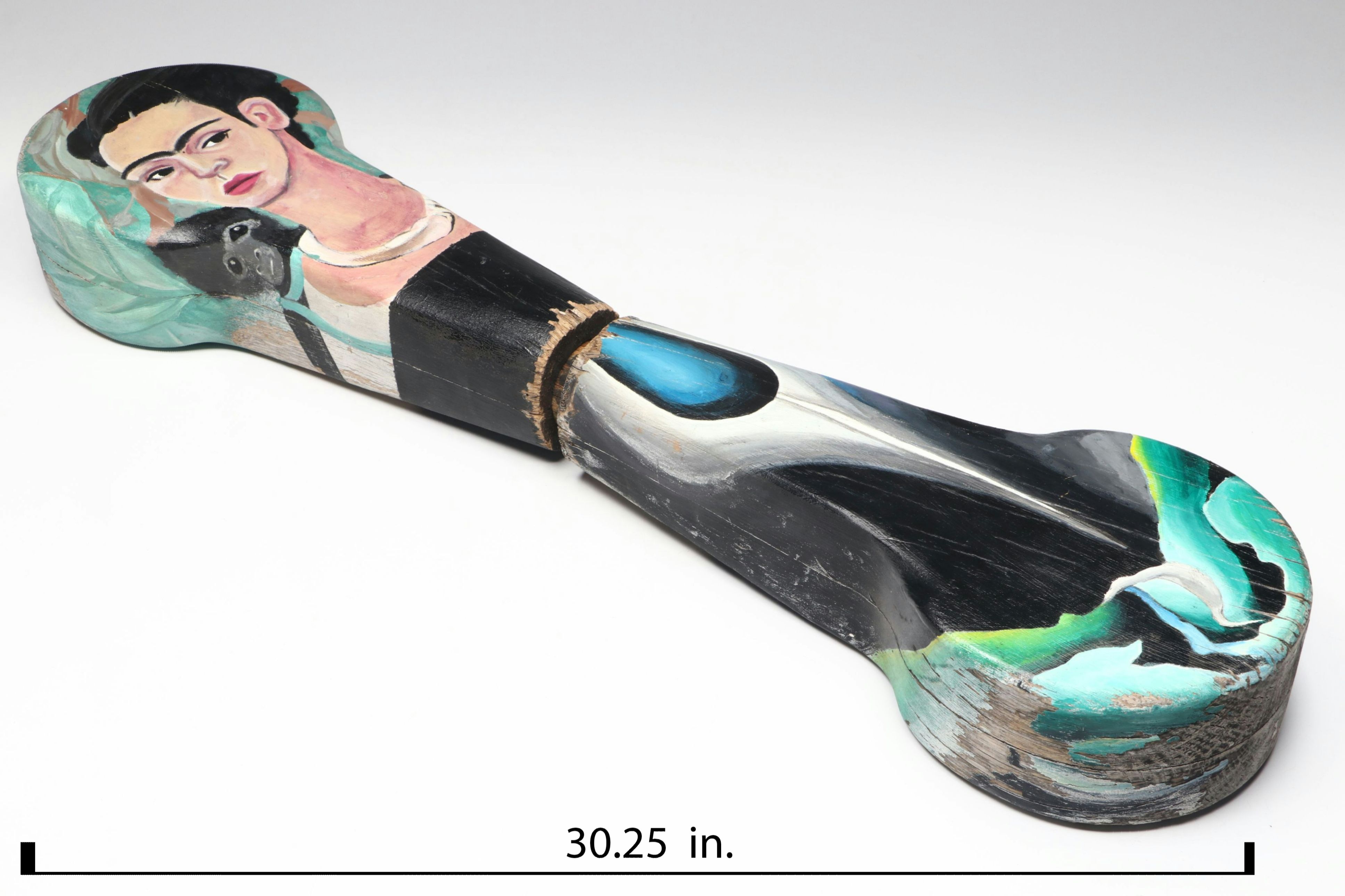 Cypress Krieger Frida Kahlo Hand-Painted Wood Sculpture, Late 20th/21st Century