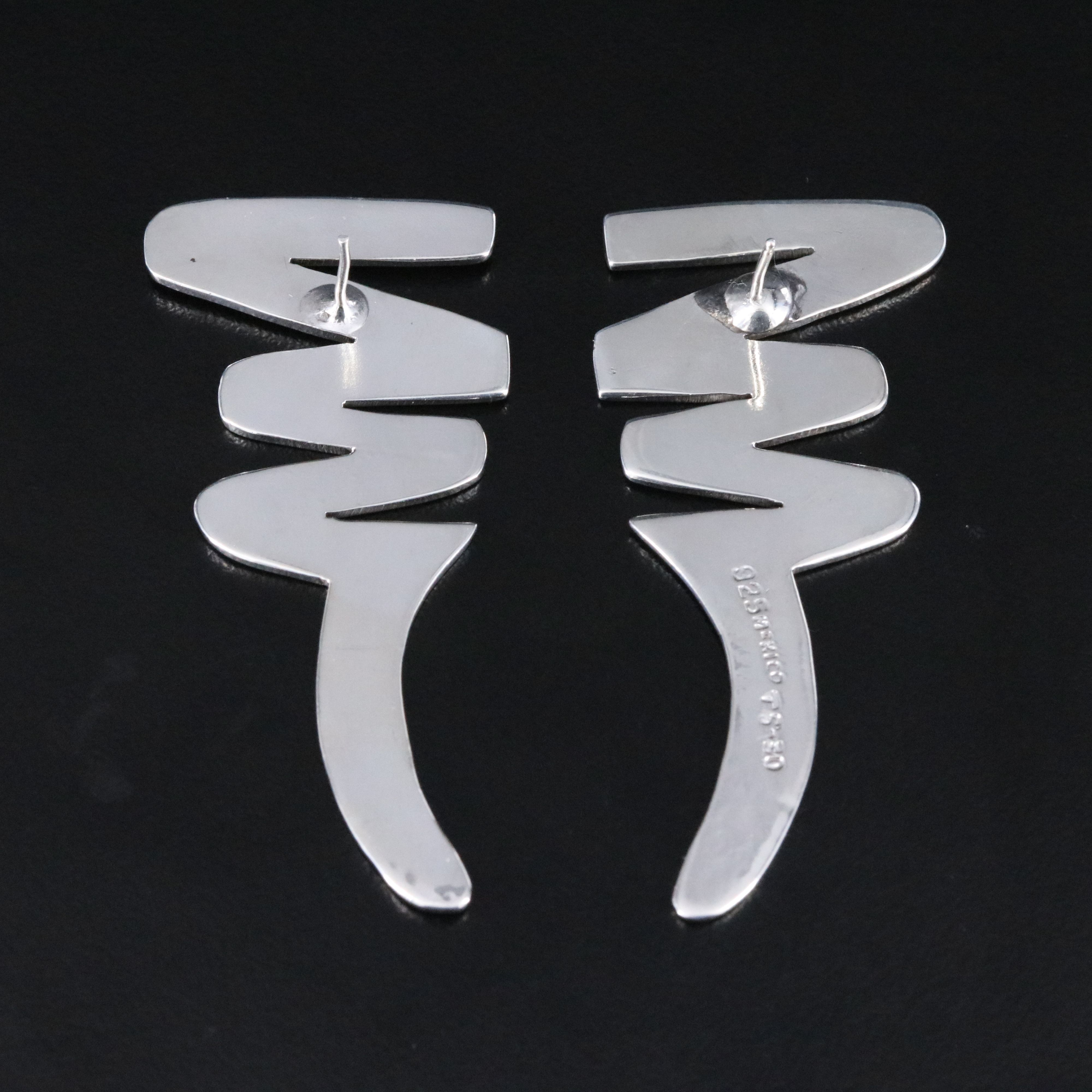 Mexican Sterling Zig-Zag Earrings