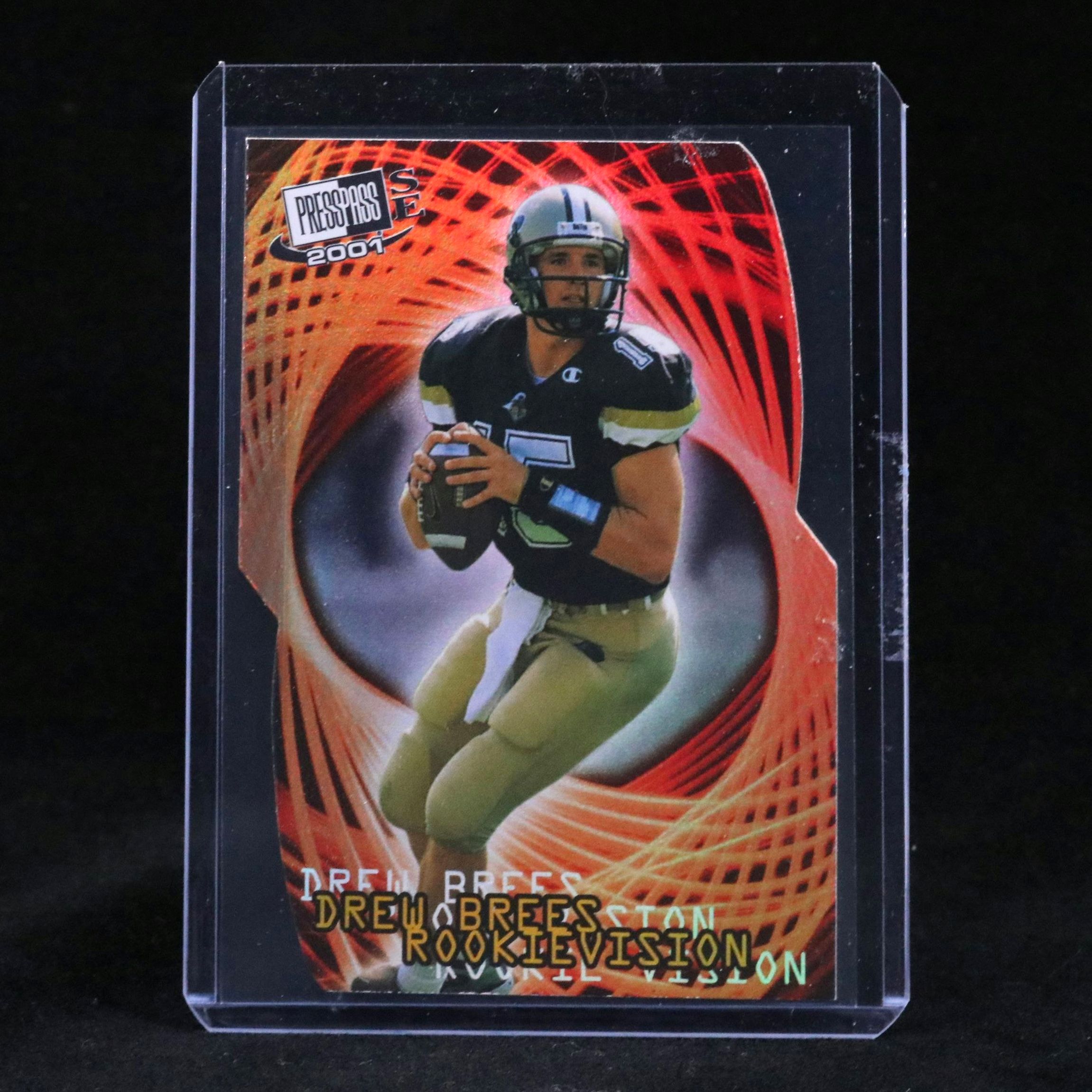 2001 Press Pass SE Drew Brees Rookie Vision Die-Cut Football Card