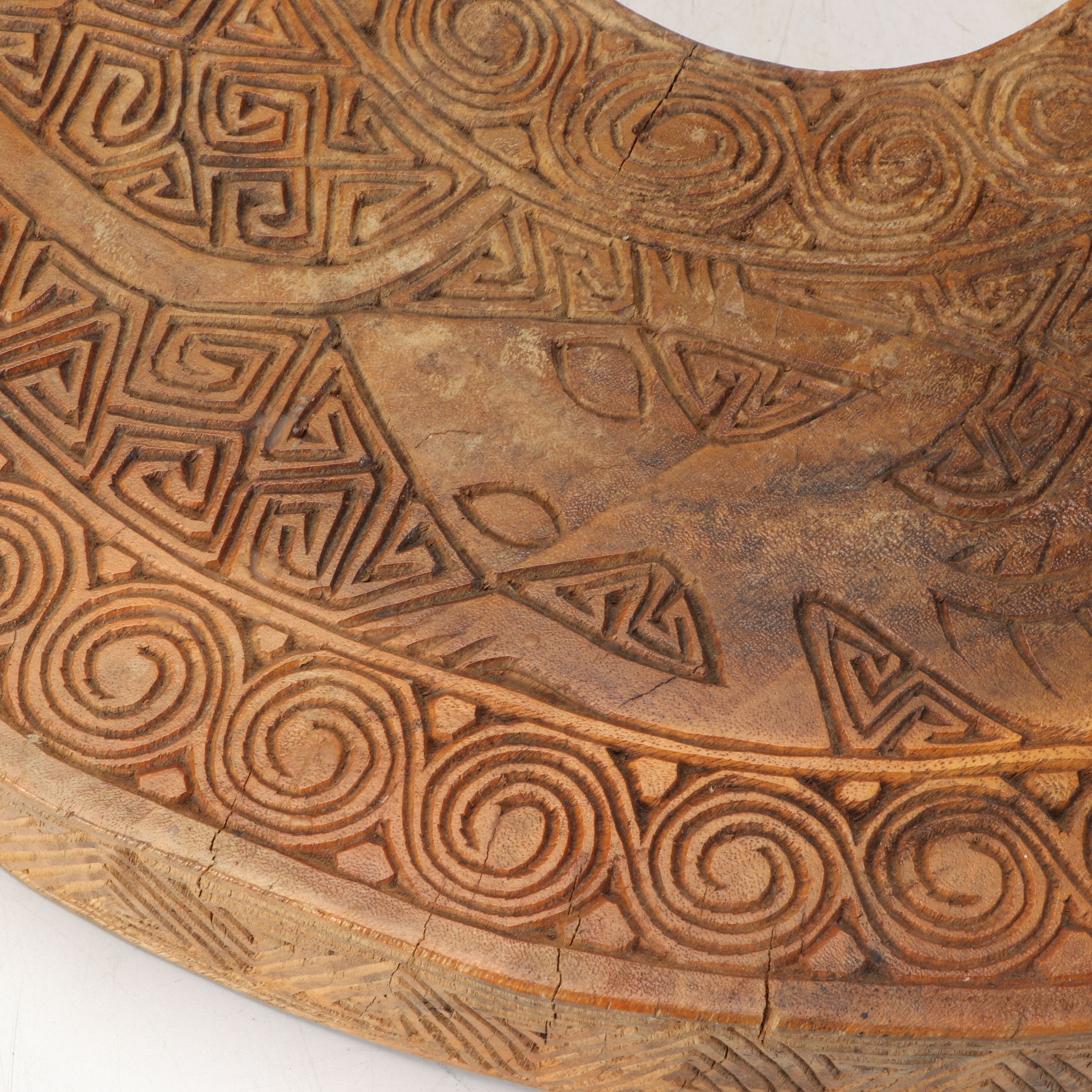 Indonesian Tribal Dayak Style "Aso" Double Dragon Pedestal Table