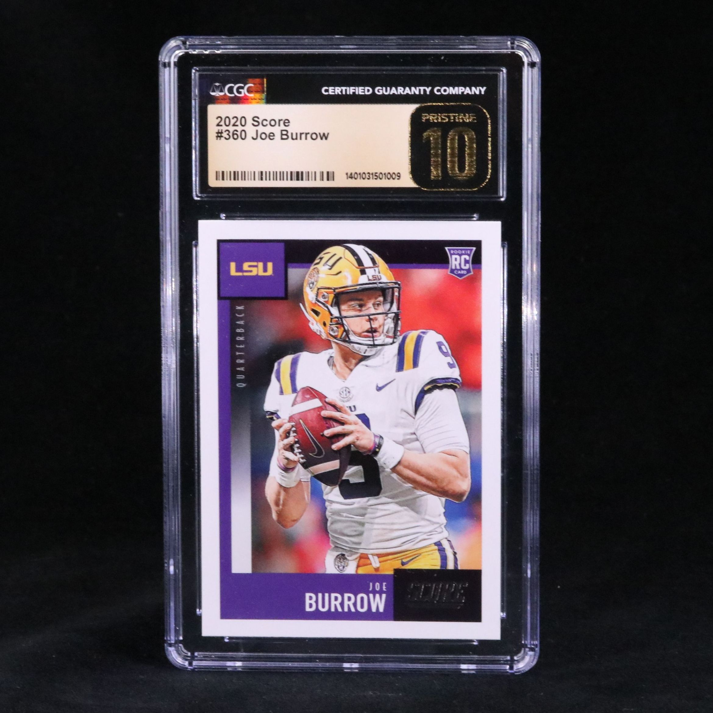 2020 Score Joe Burrow Rookie Football Card Graded CGC 10