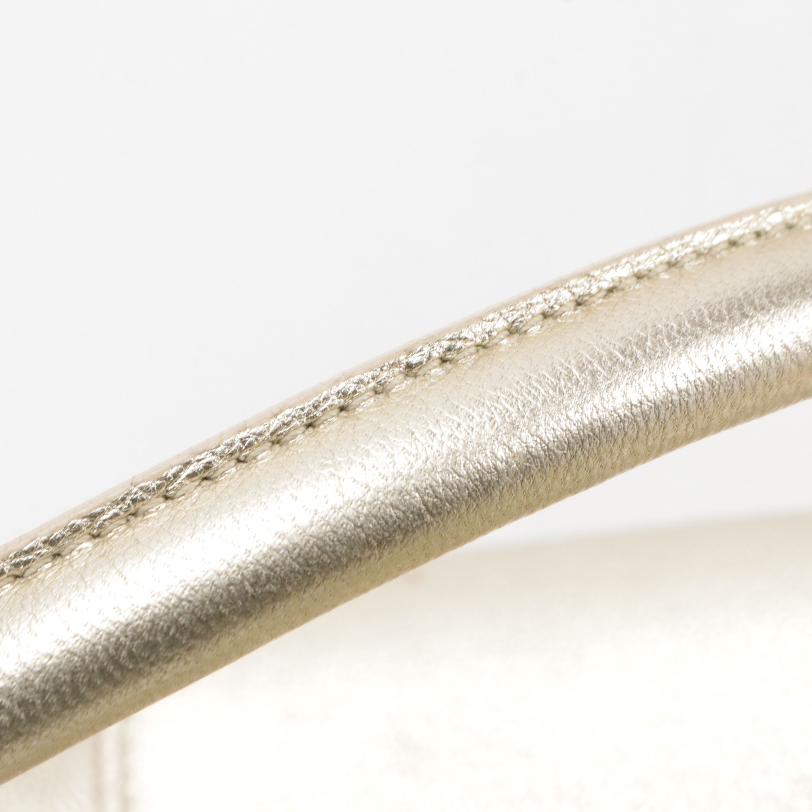 Salvatore Ferragamo Gancini Satchel in Metallic Leather with Wrapped Hardware