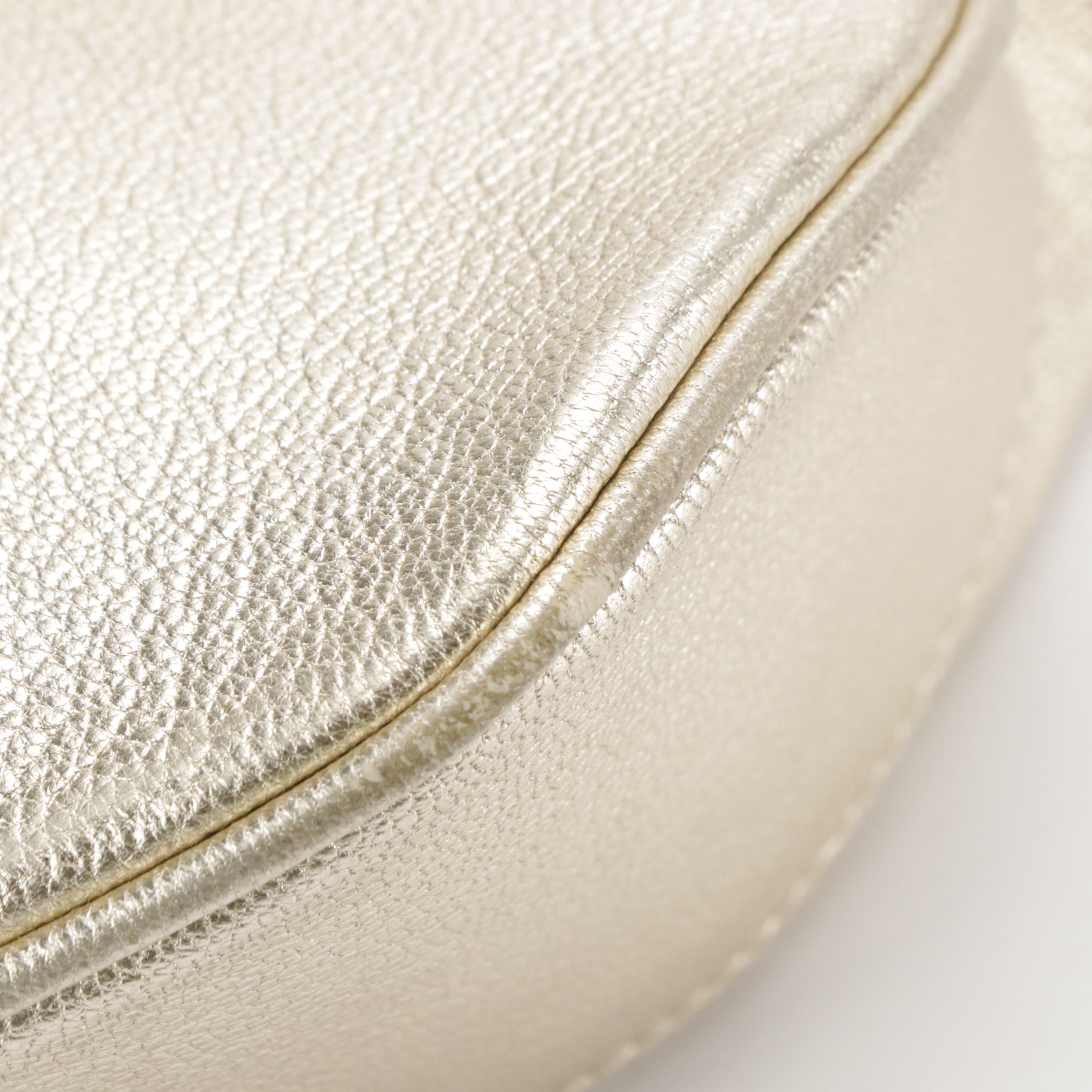 Salvatore Ferragamo Gancini Satchel in Metallic Leather with Wrapped Hardware