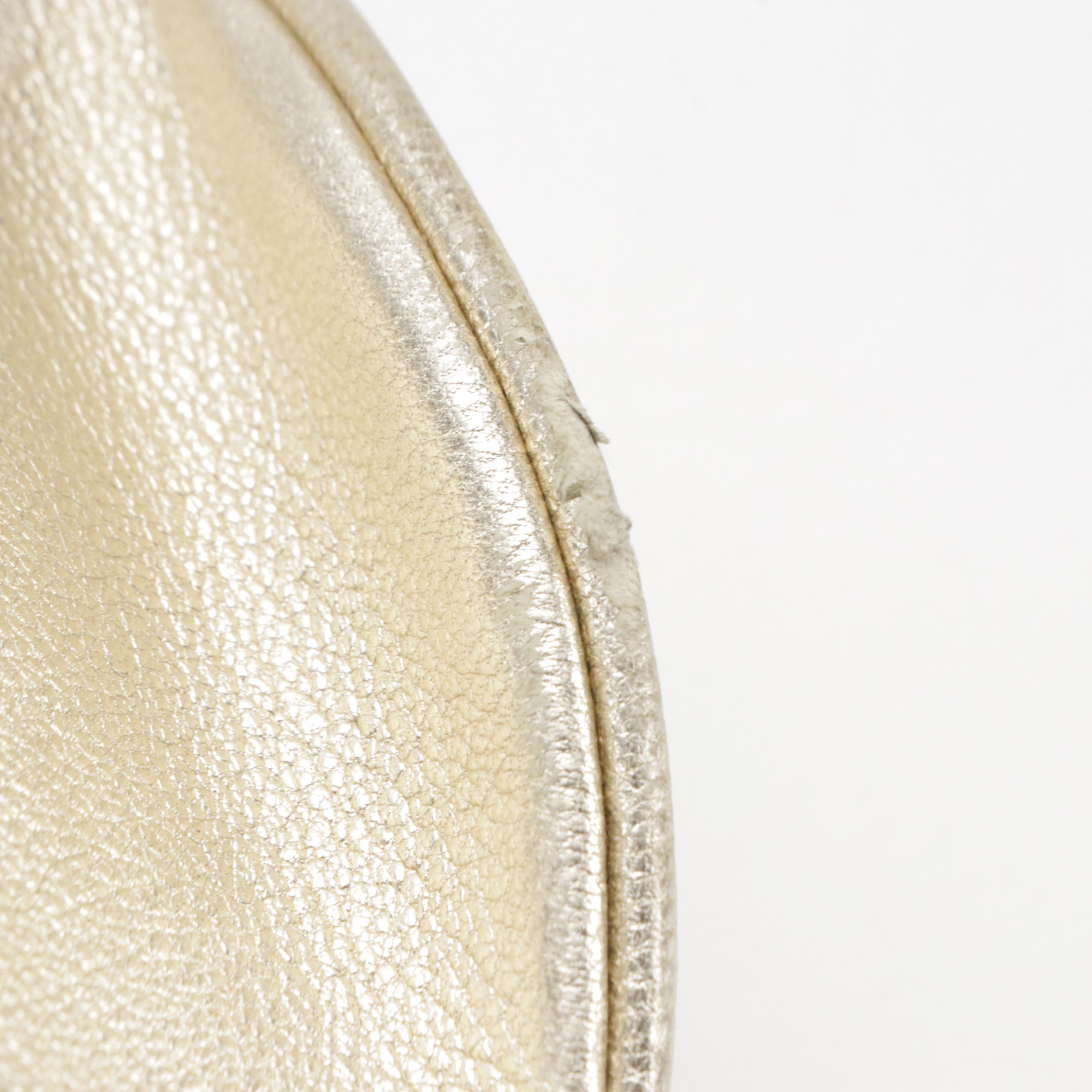 Salvatore Ferragamo Gancini Satchel in Metallic Leather with Wrapped Hardware