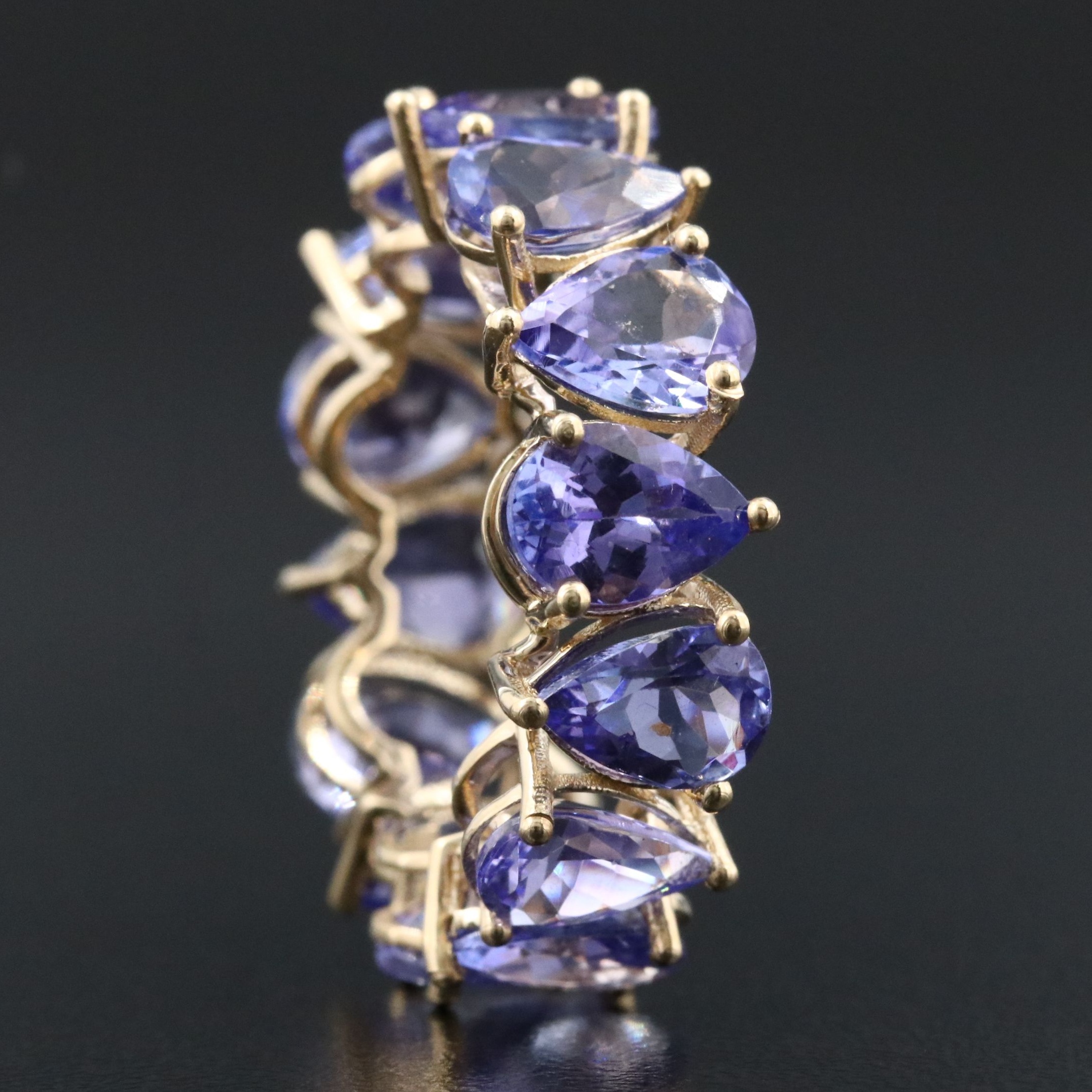 14K 9.97 CTW Tanzanite Eternity Band