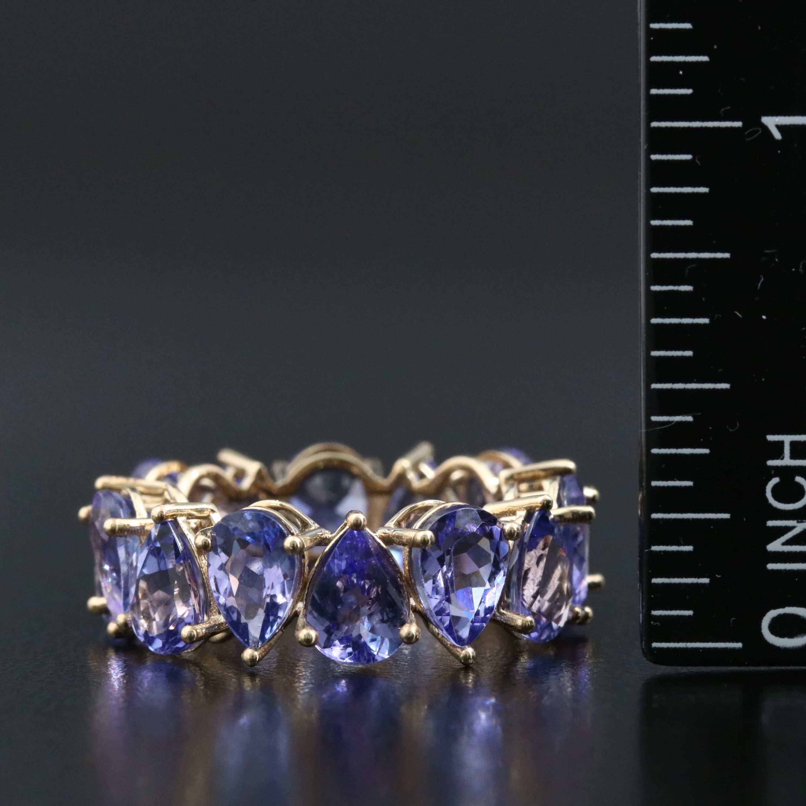 14K 9.97 CTW Tanzanite Eternity Band