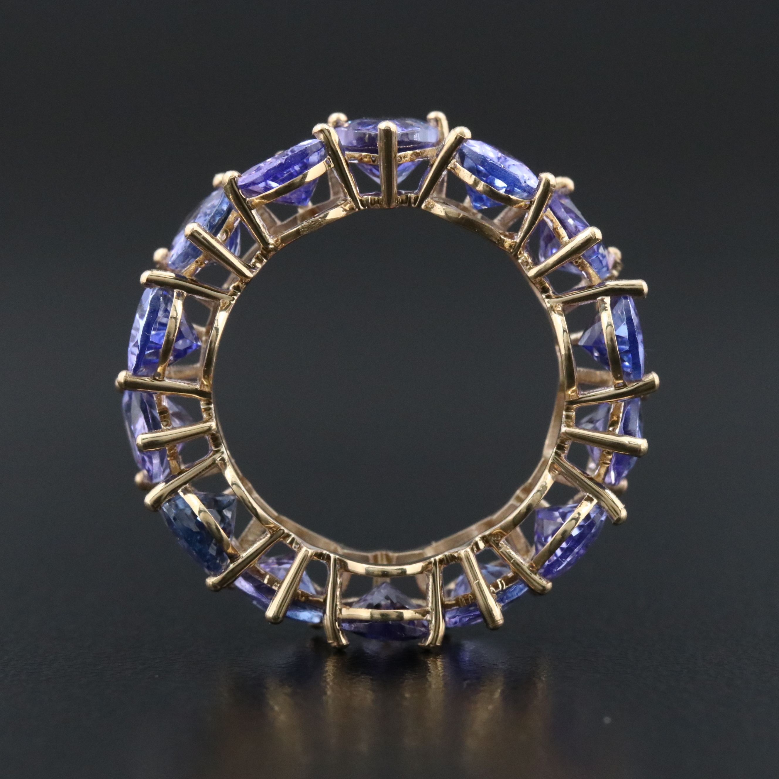 14K 9.97 CTW Tanzanite Eternity Band
