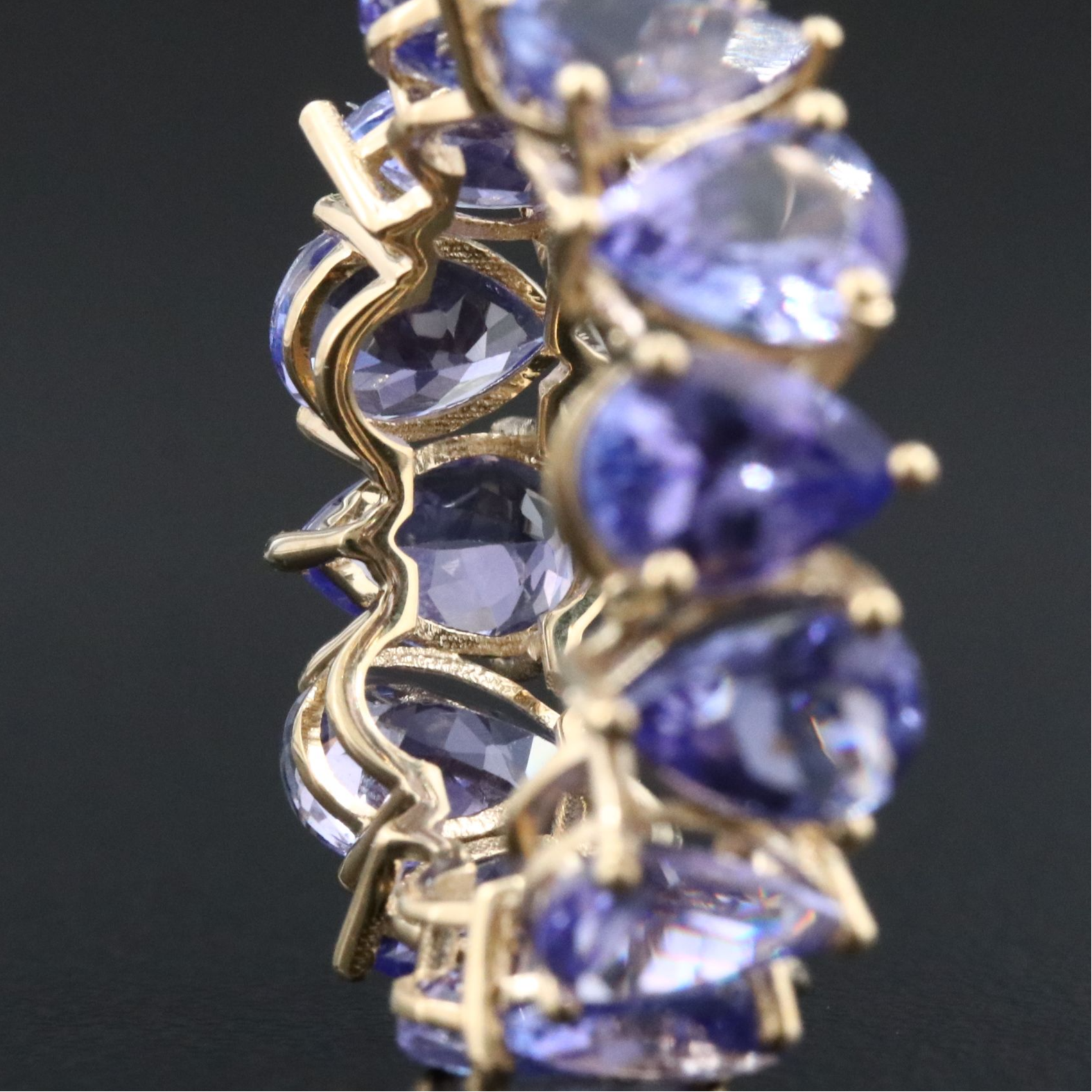 14K 9.97 CTW Tanzanite Eternity Band