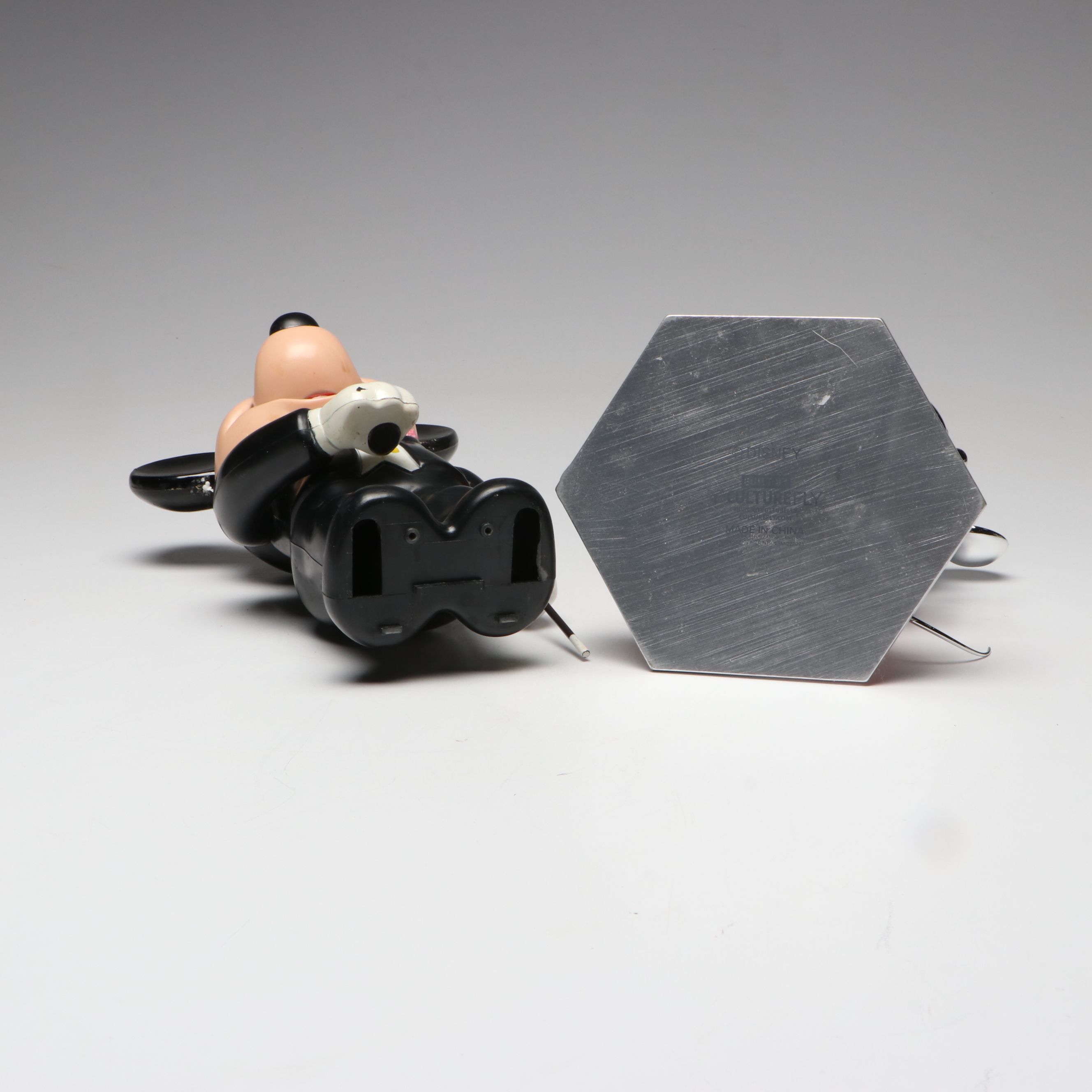 Disney 100 "Mickey Mouse" Chrome Finish Resin Figure with Other Memorabilia