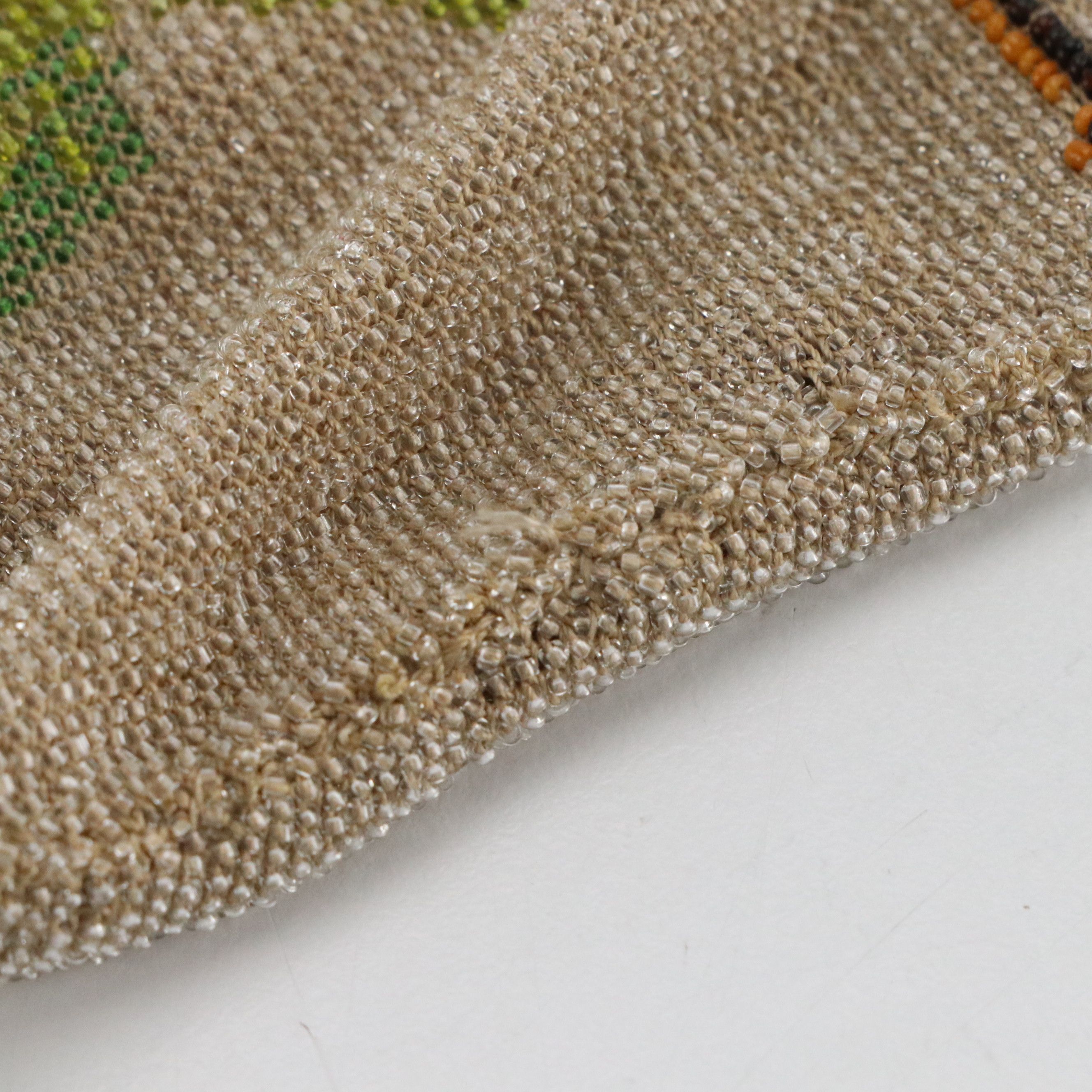 Micro Glass Bead Rose Pattern Evening Bag with Embellished Frame, circa 1930