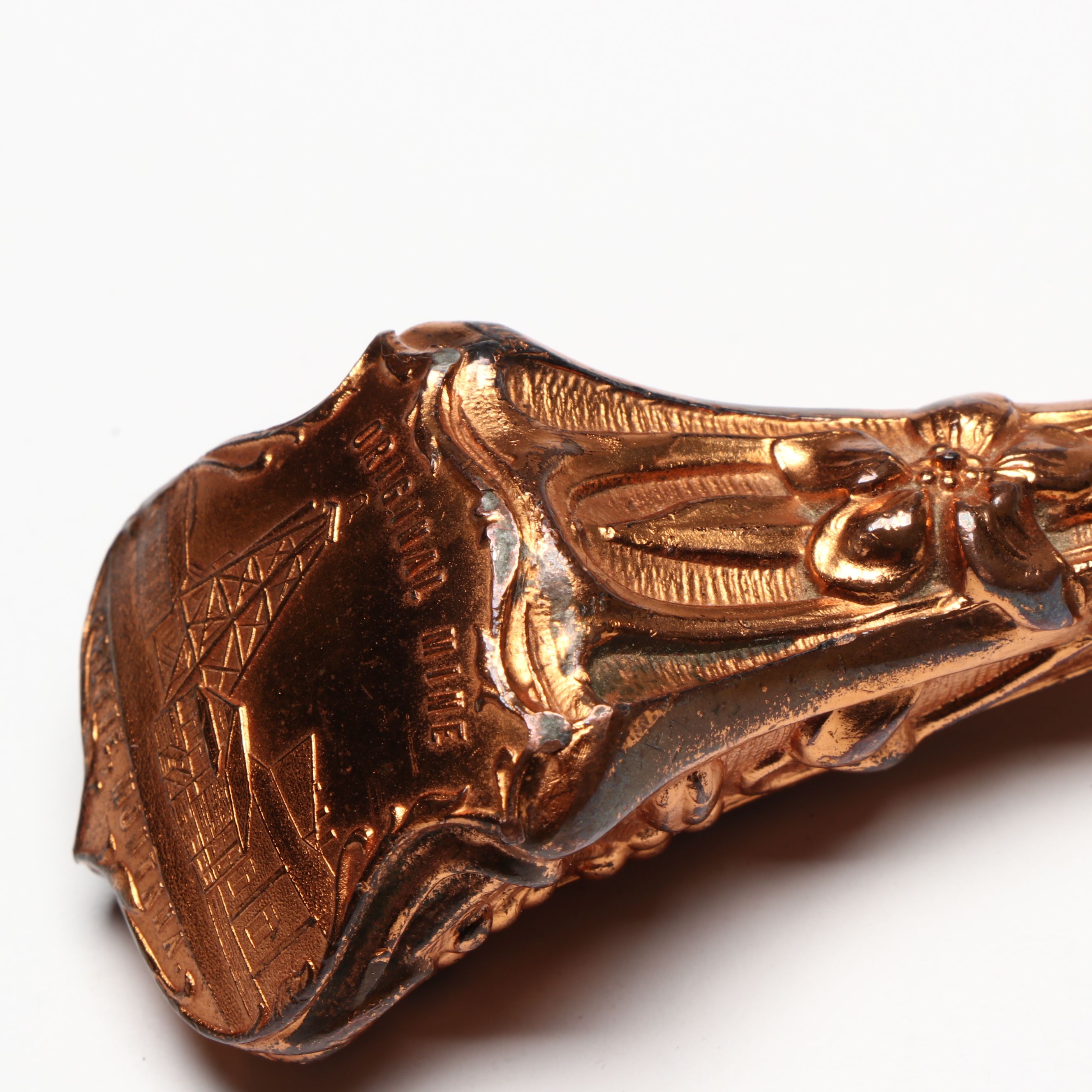 Art Nouveau Butte, Montana Original Mine Copper Handle Buttonhook, Antique