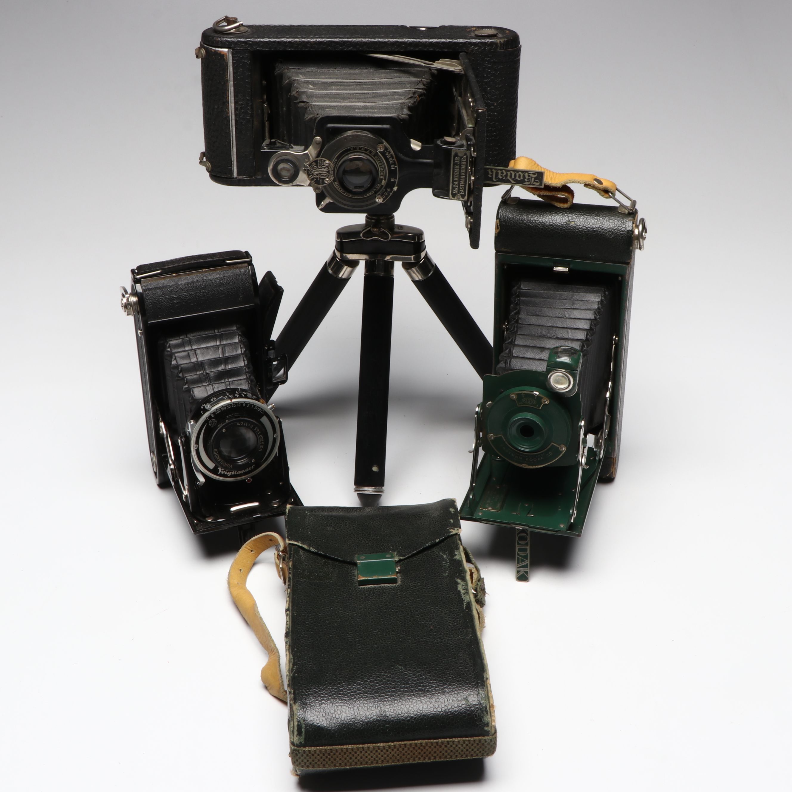 Eastman-Kodak No. 1A Kodak Jr. and More Folding Cameras, Early to Mid-20th C.