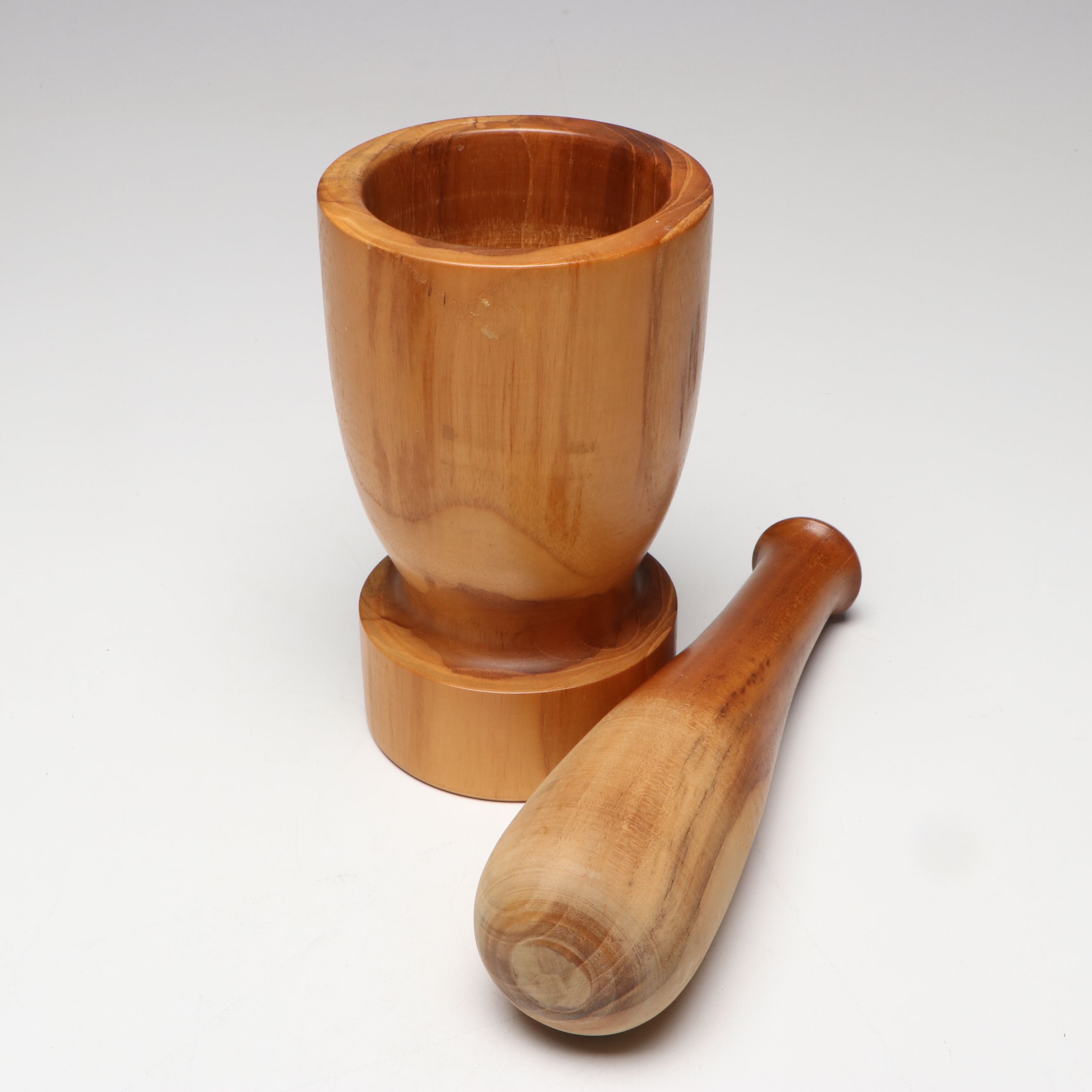 Rosario Woodturning Teak with Other Brass and Marble Mortar and Pestles
