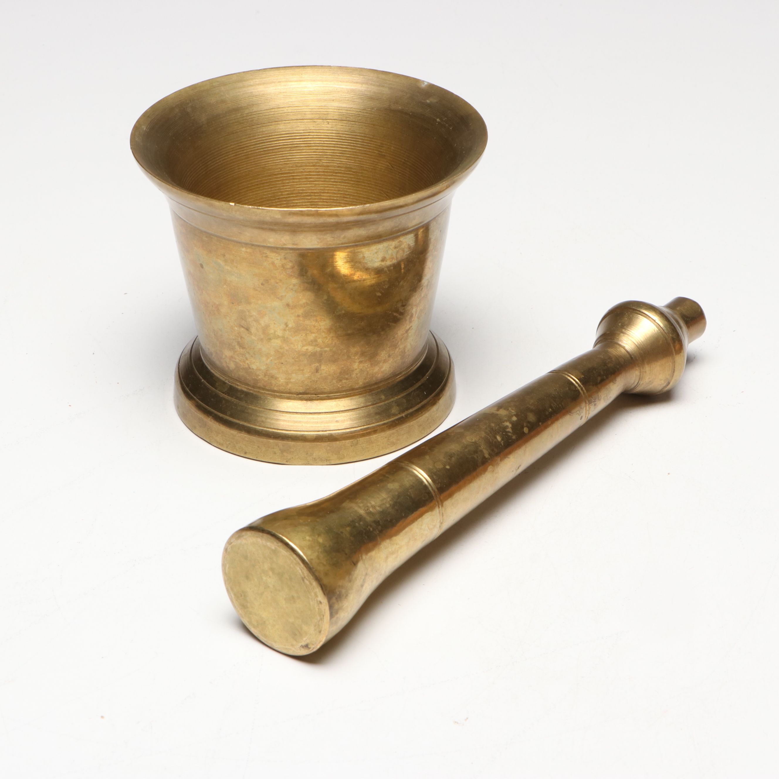 Rosario Woodturning Teak with Other Brass and Marble Mortar and Pestles