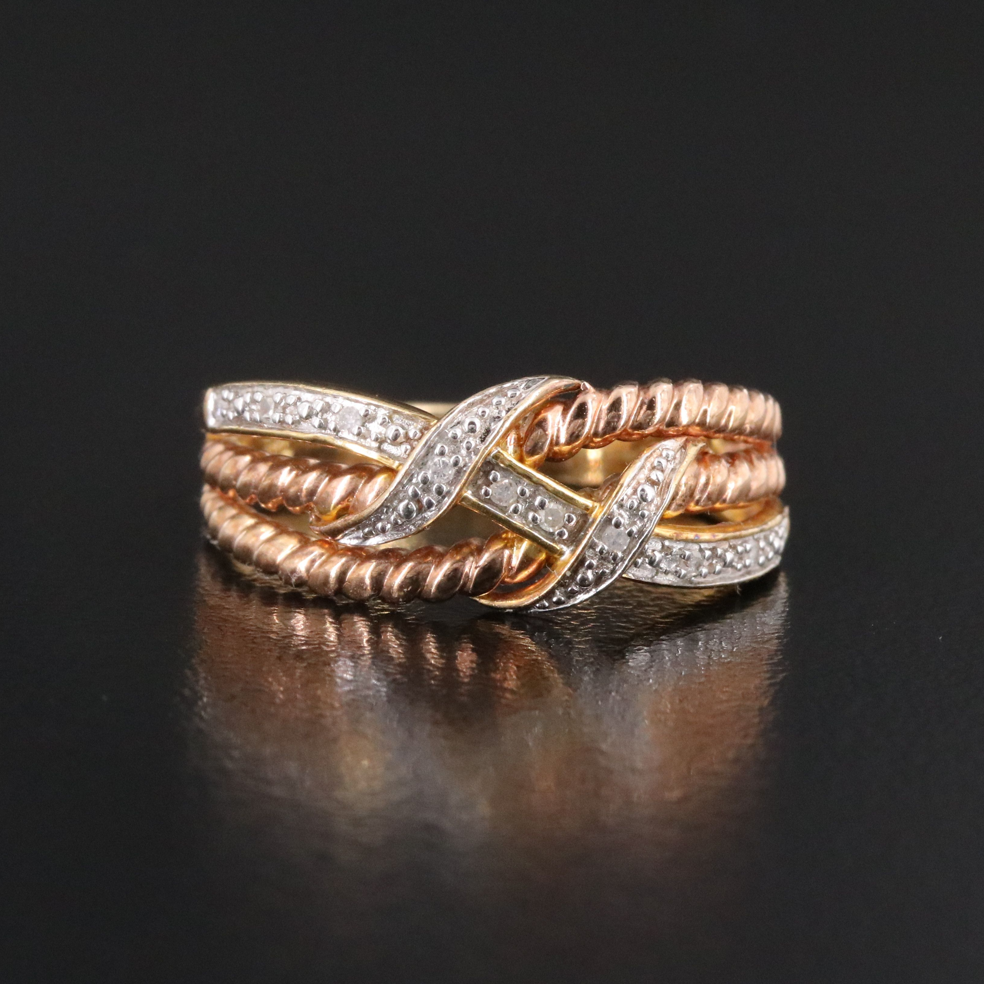 Sterling Crossover Diamond Band