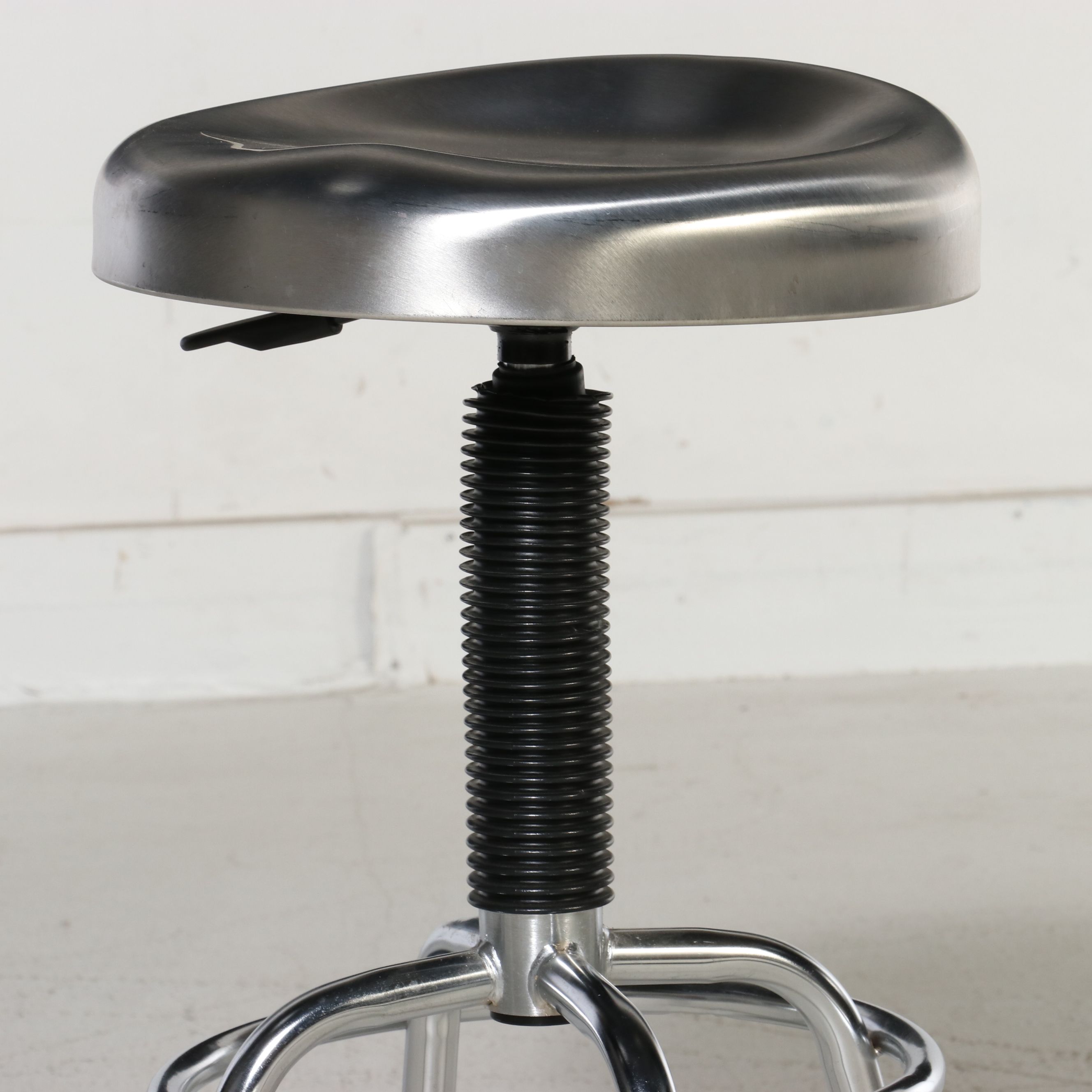Set of Three Seville Classics Stainless Steel Pneumatic Work Stools