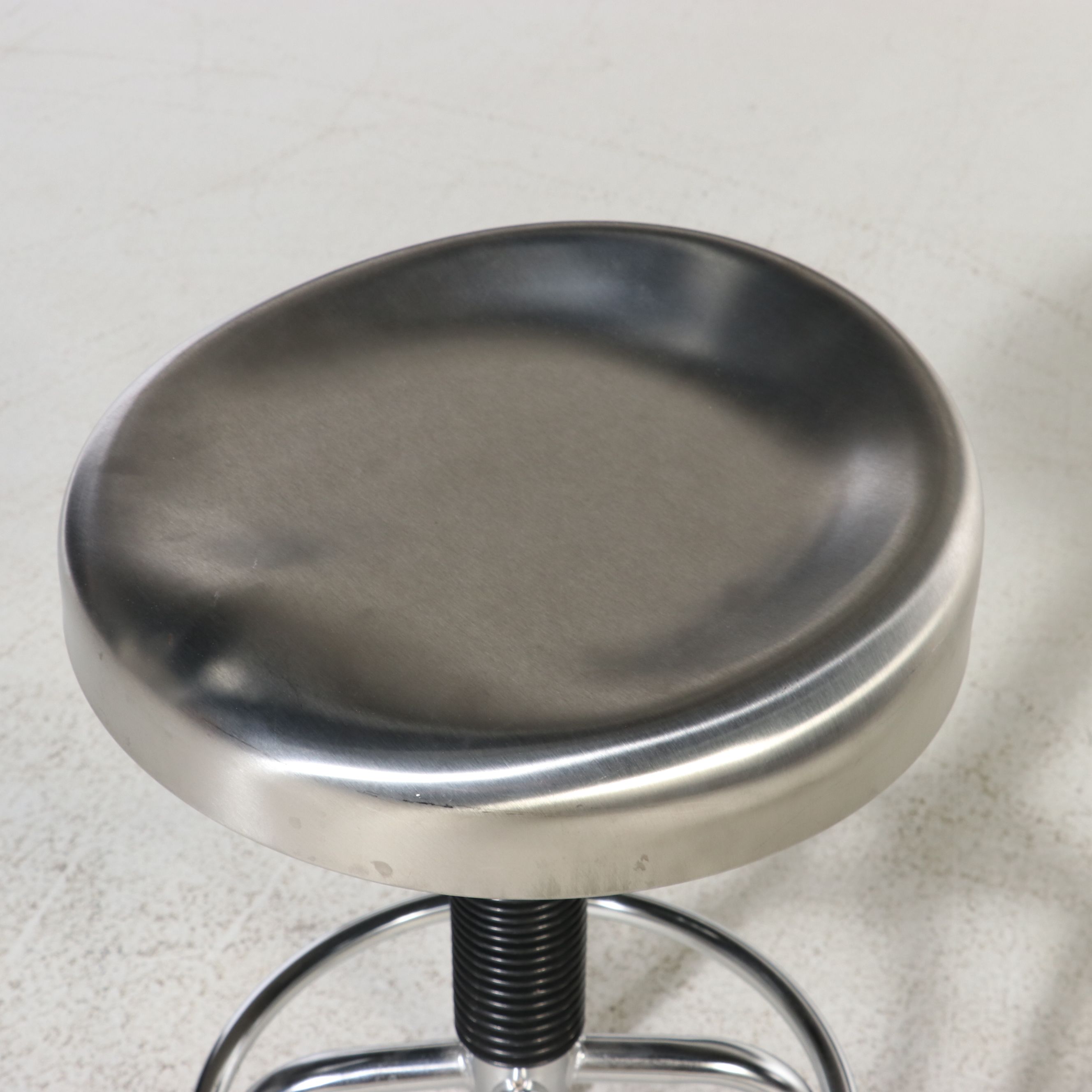 Set of Three Seville Classics Stainless Steel Pneumatic Work Stools