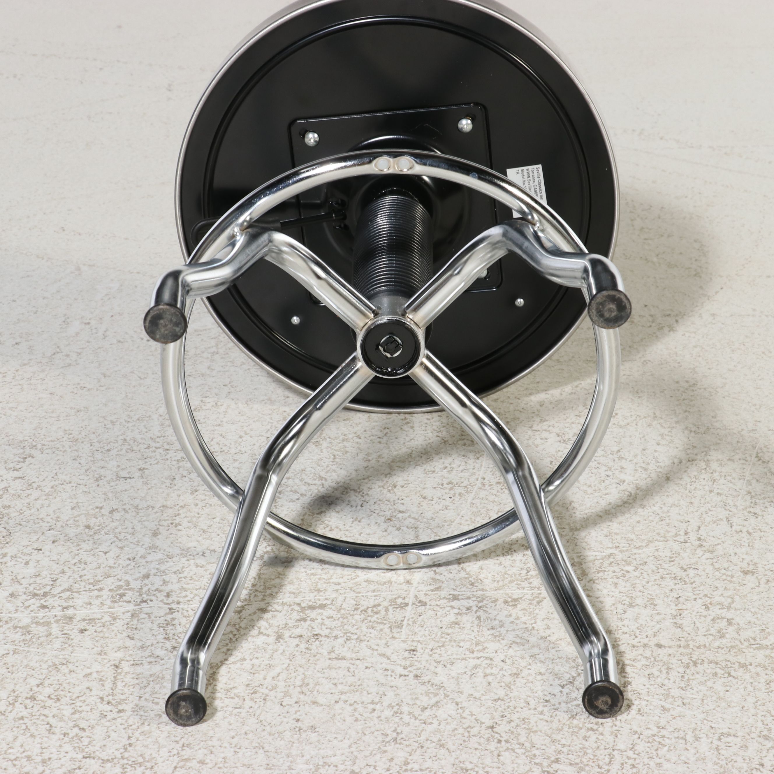 Set of Three Seville Classics Stainless Steel Pneumatic Work Stools