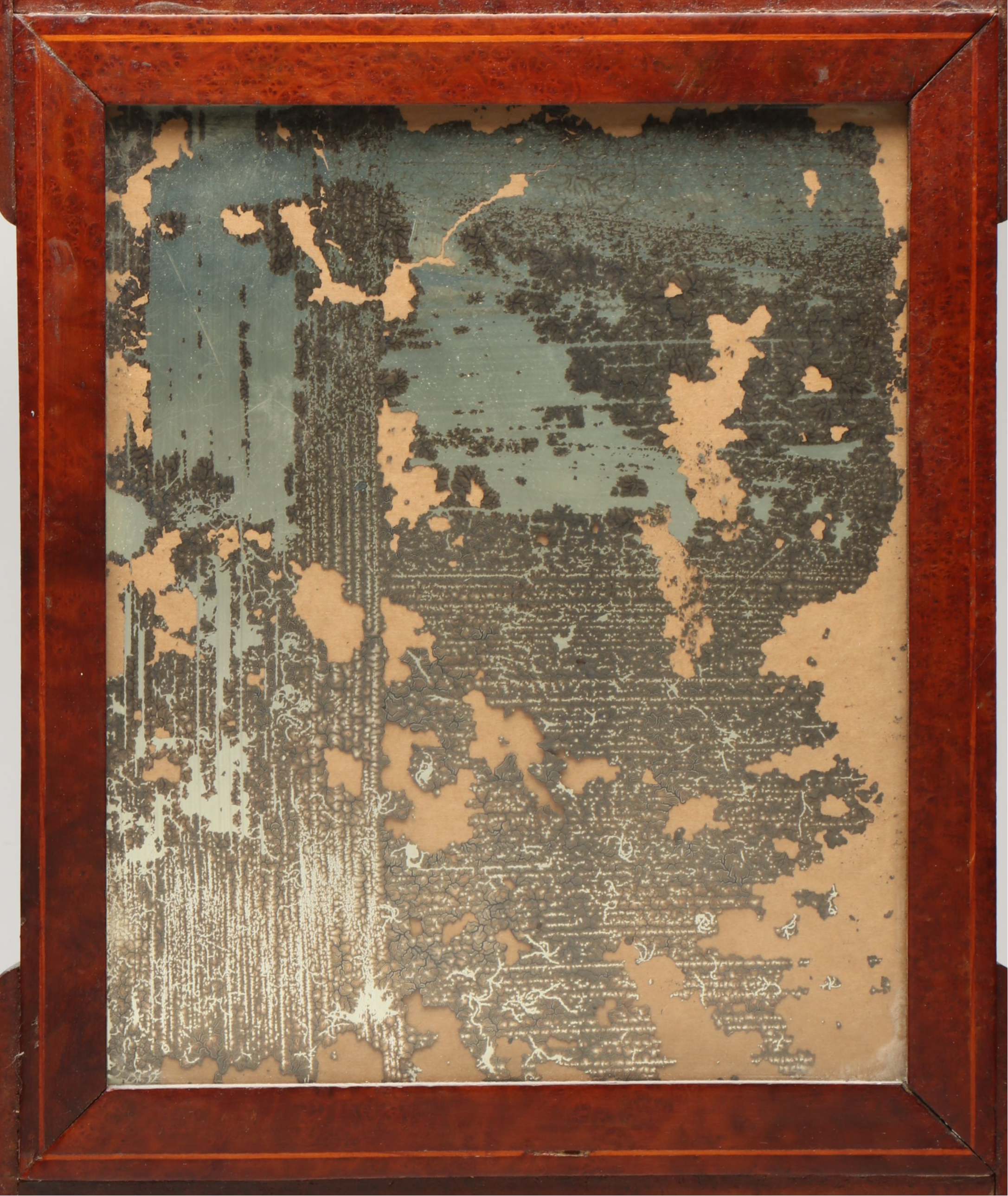 Federal Style Brass Candle Sconce and Wooden Wall Mirror