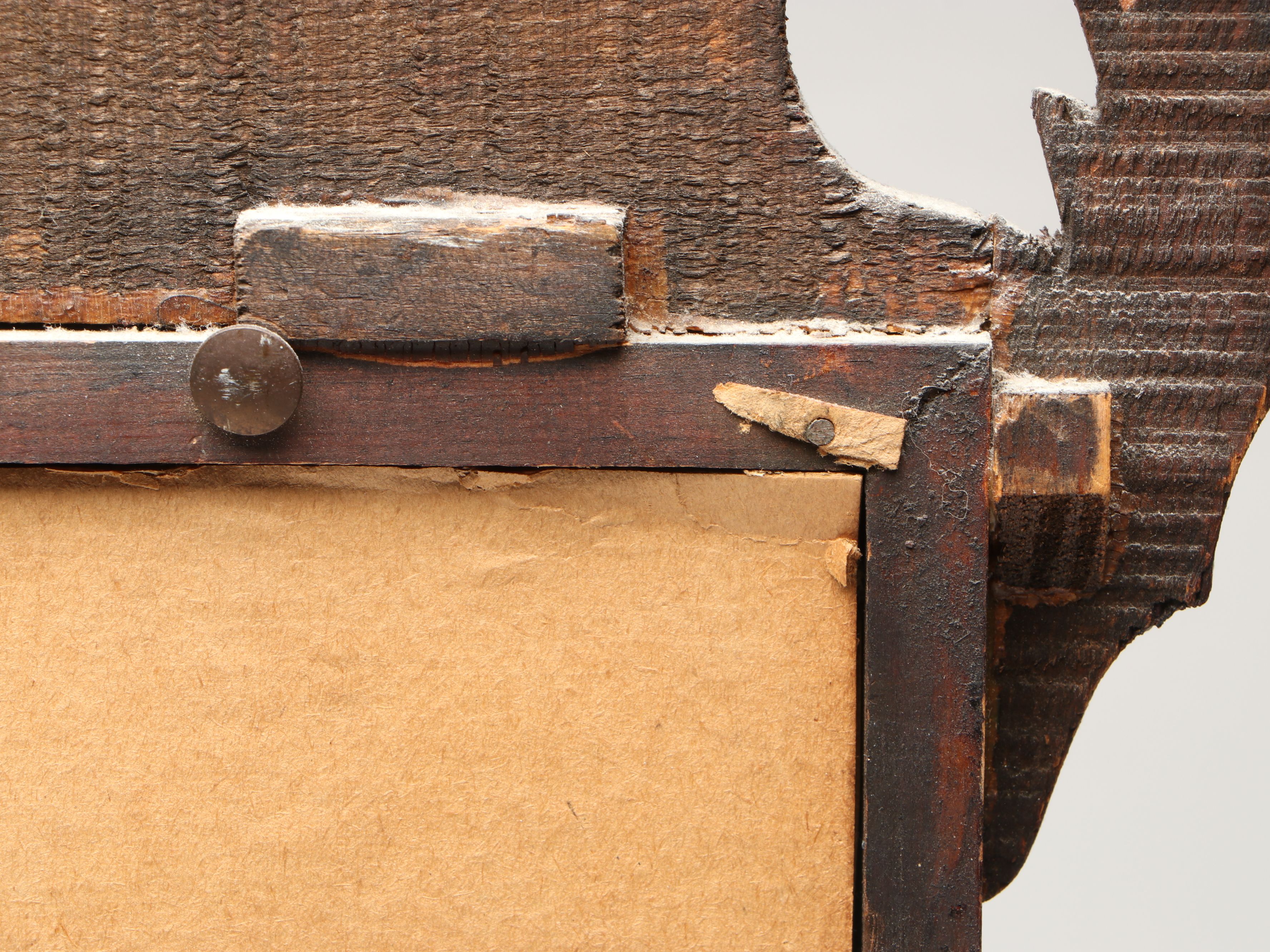 Federal Style Brass Candle Sconce and Wooden Wall Mirror