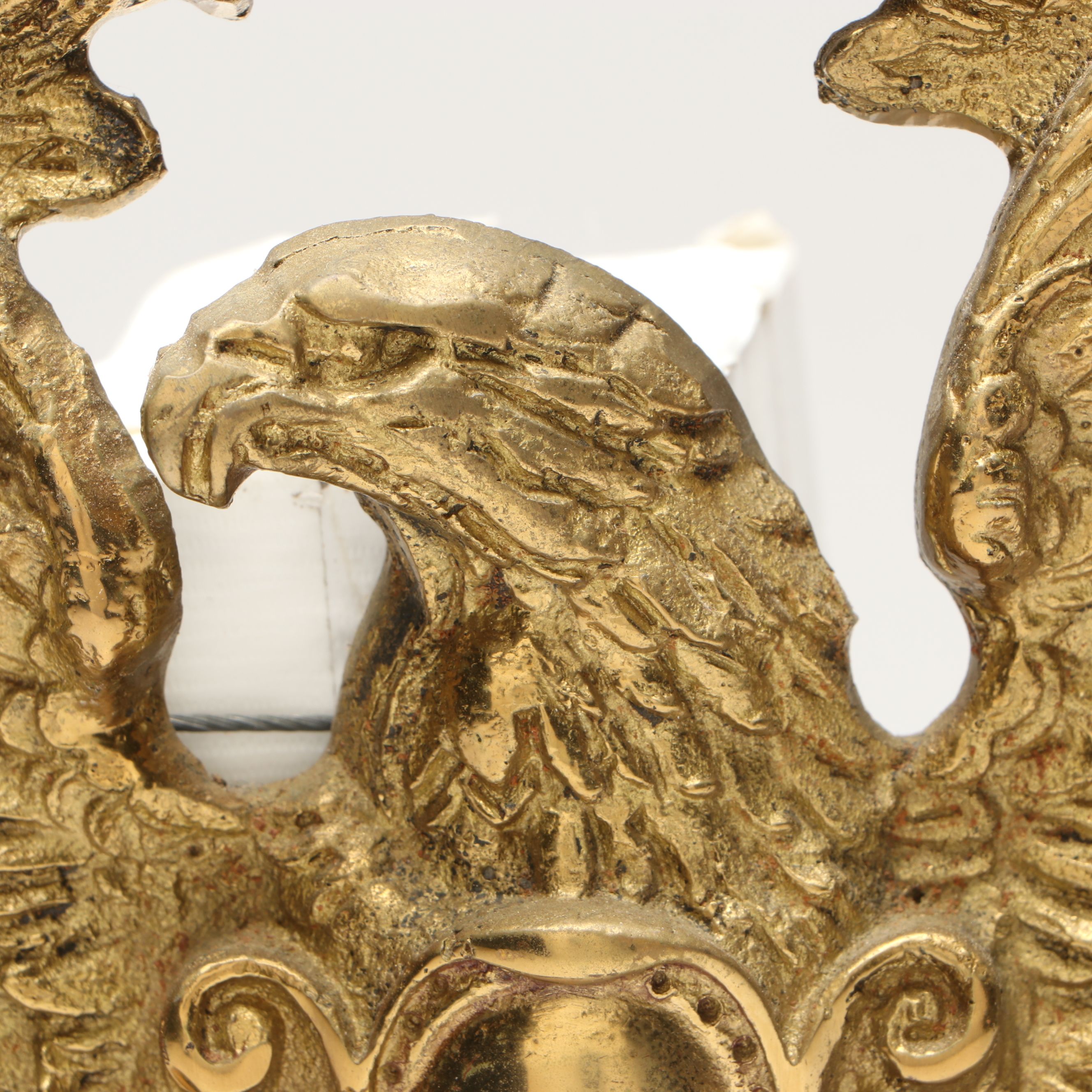 Federal Style Brass Candle Sconce and Wooden Wall Mirror