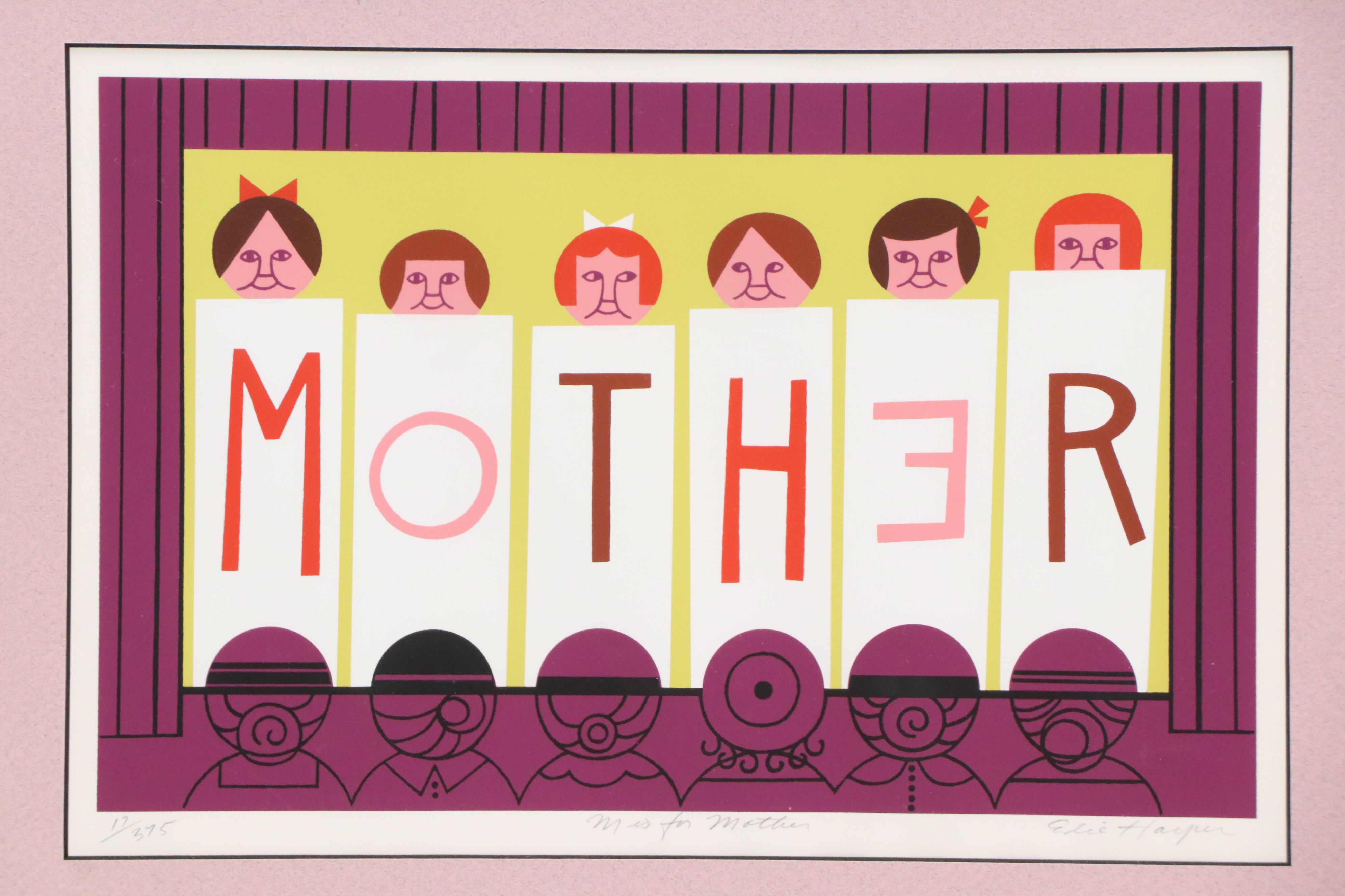 Edie Harper Serigraph "M is for Mother," 1987