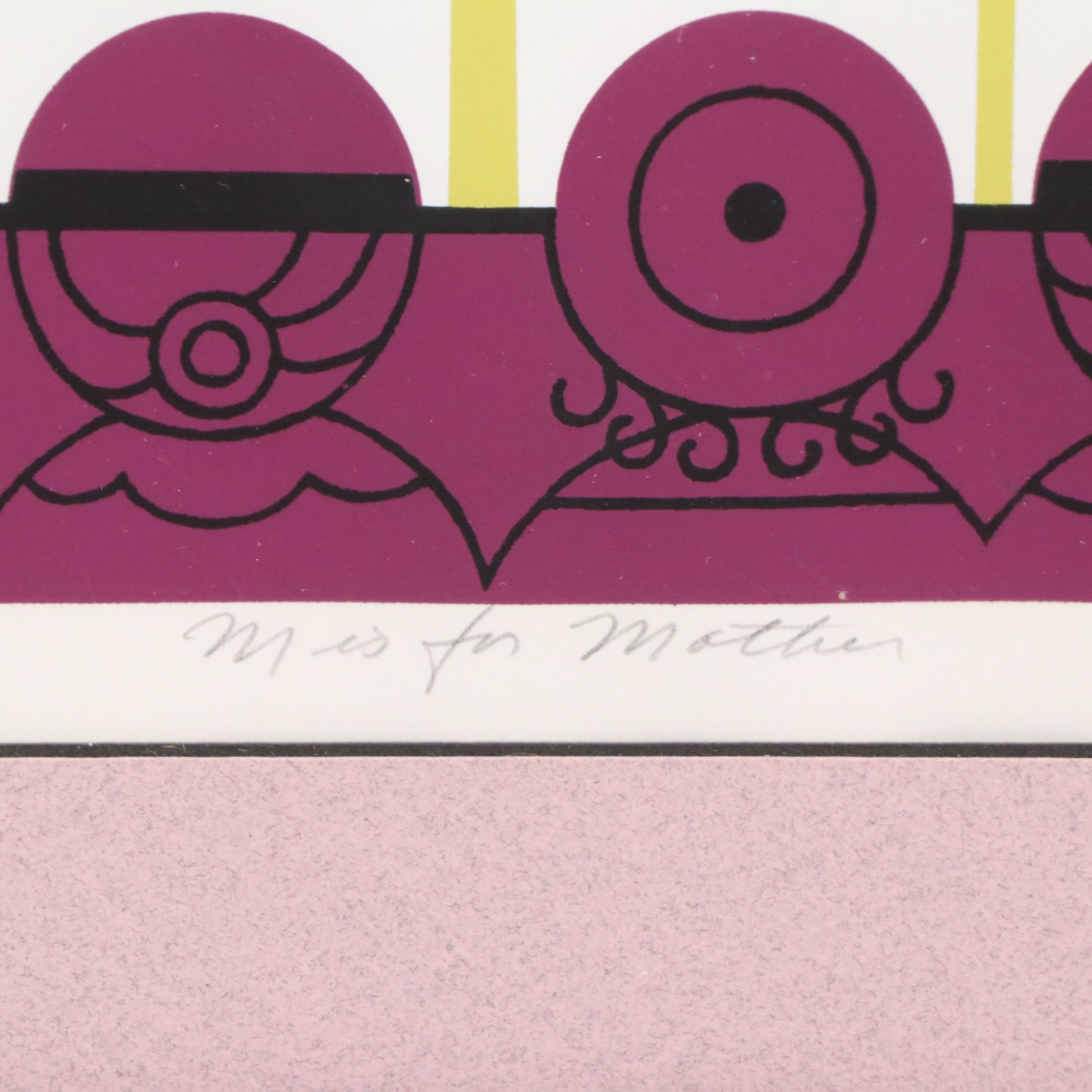Edie Harper Serigraph "M is for Mother," 1987