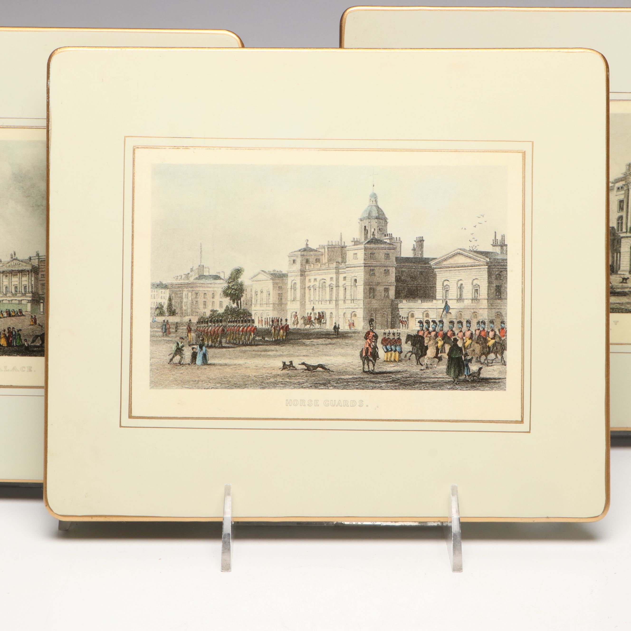 Victorian Style Prints of British Architecture on Resin Trivets