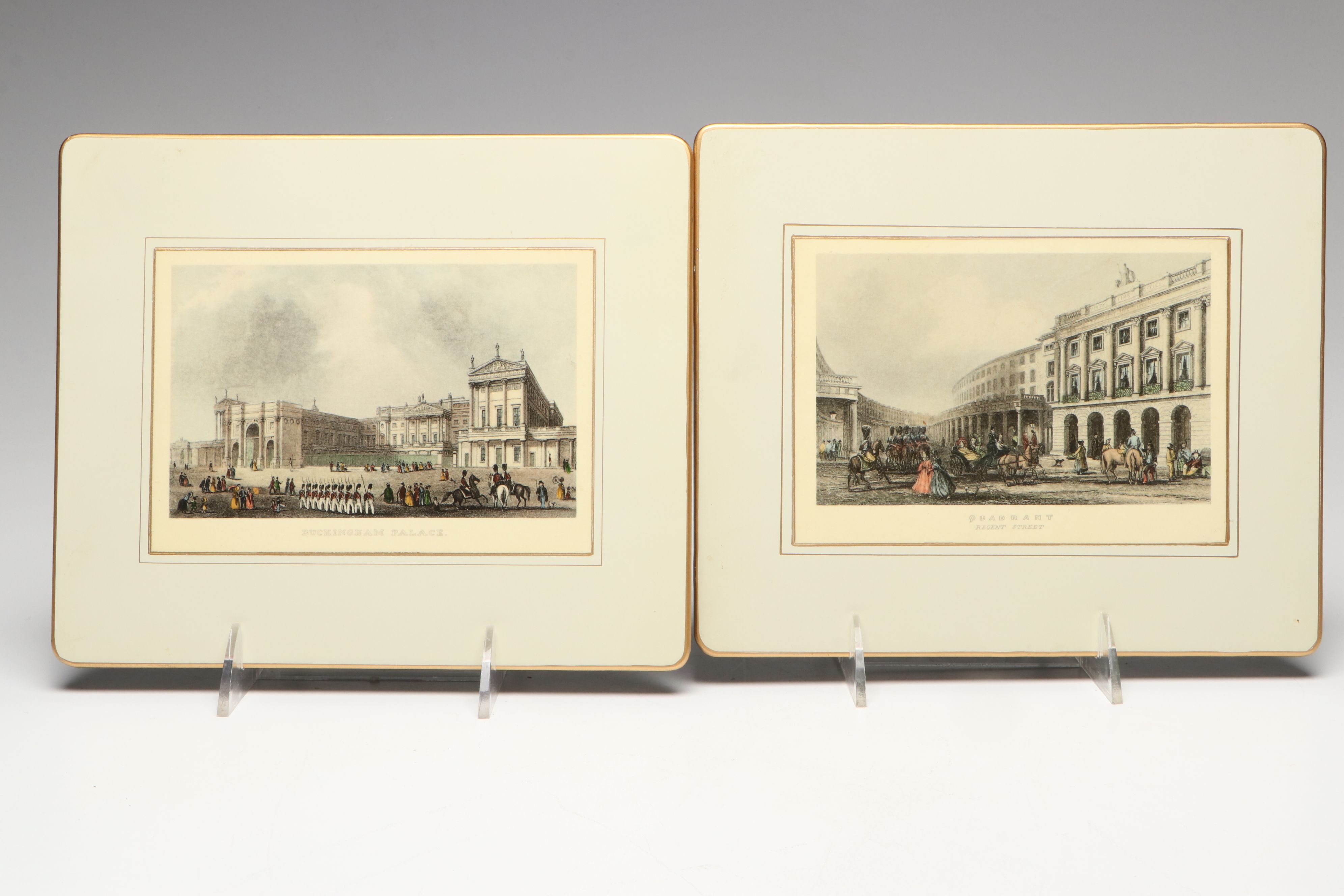 Victorian Style Prints of British Architecture on Resin Trivets
