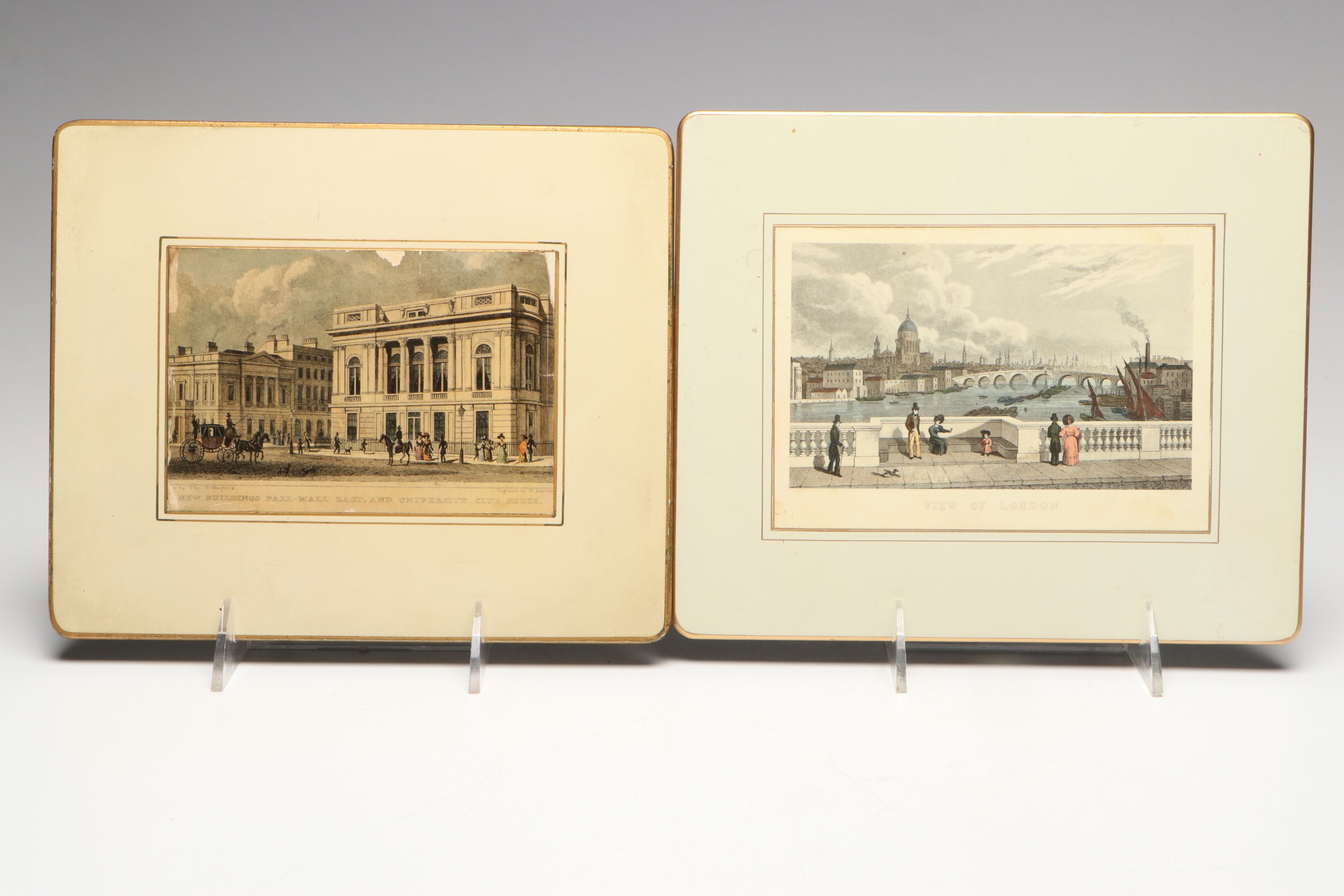 Victorian Style Prints of British Architecture on Resin Trivets